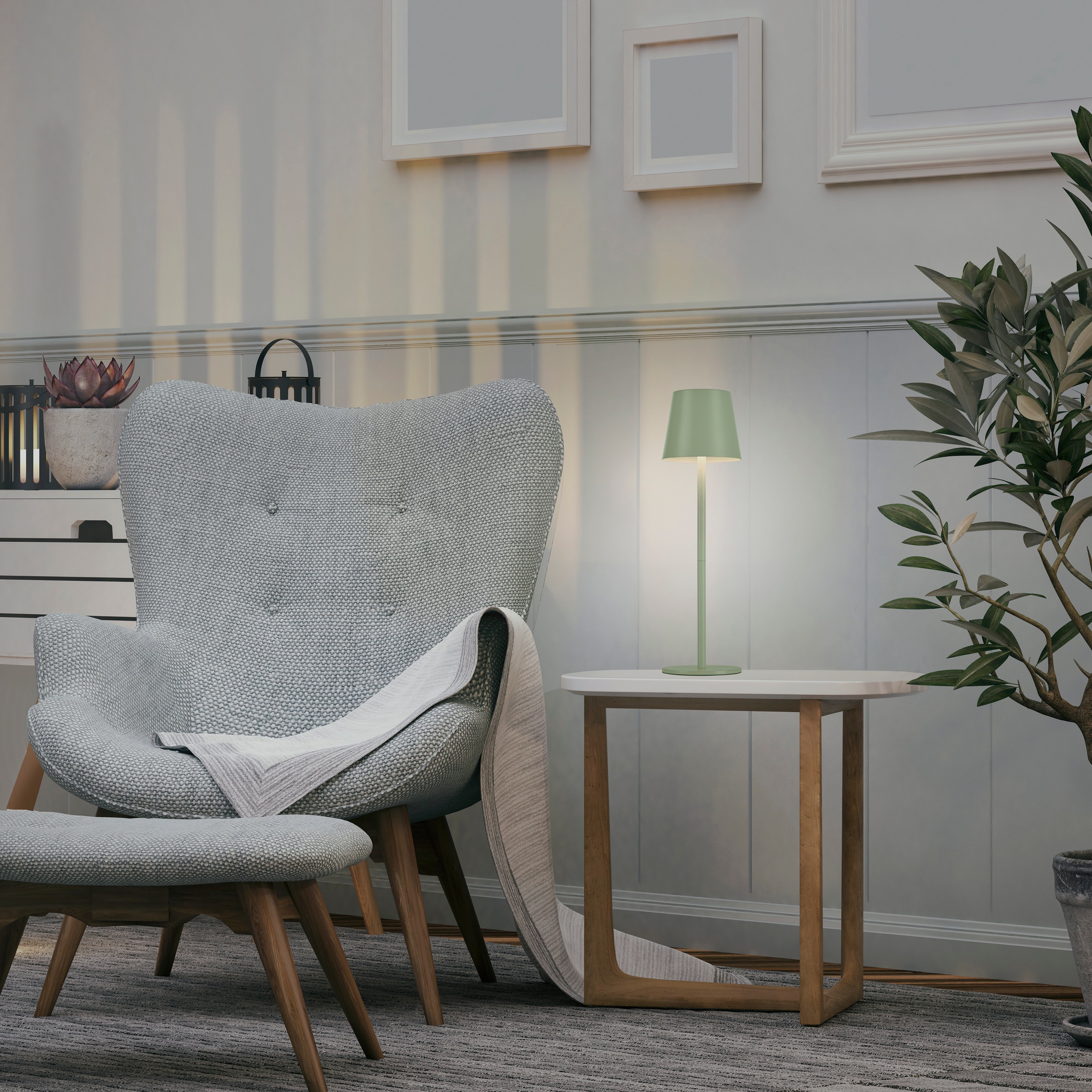 JUST LIGHT LED Tischleuchte »EURIA, 2er Set« LED-Board 2 Stk. Warmweiß LED Akku Tischlampe