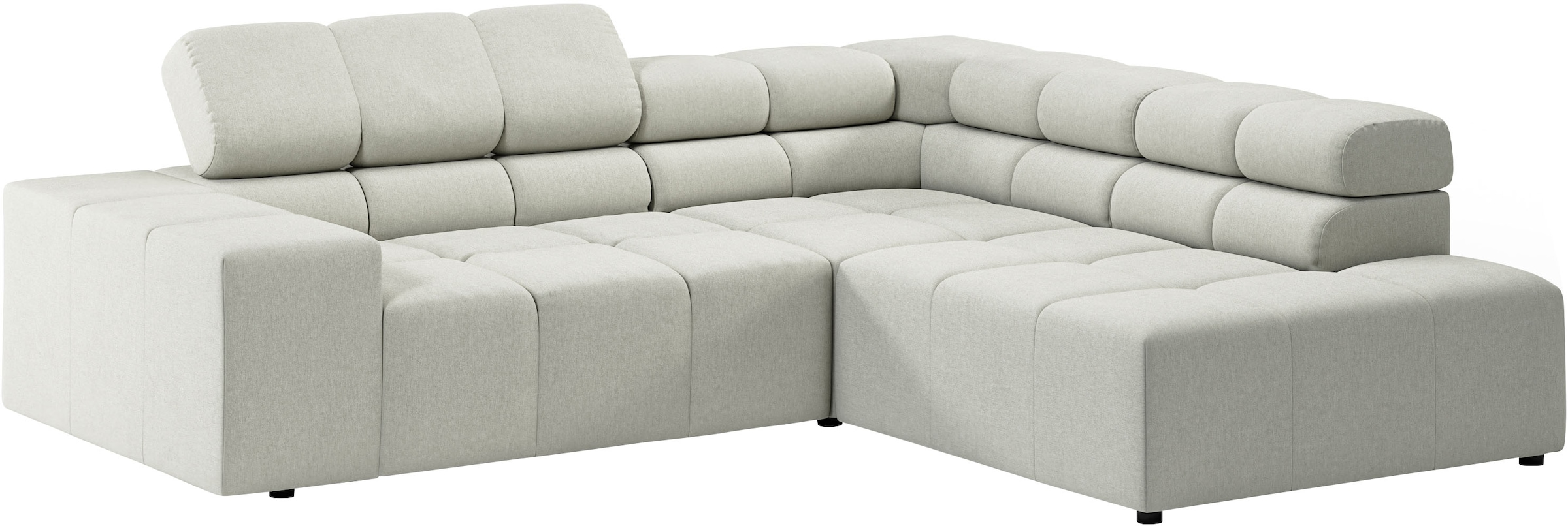 INOSIGN Ecksofa »Ancona, incl. Kopfteilverstellung + 3 Zierkissen, L-Form, Breite 249cm«, wahlweise motorische Sitztiefenverstellung, B/T(H: 249/215/70 cm