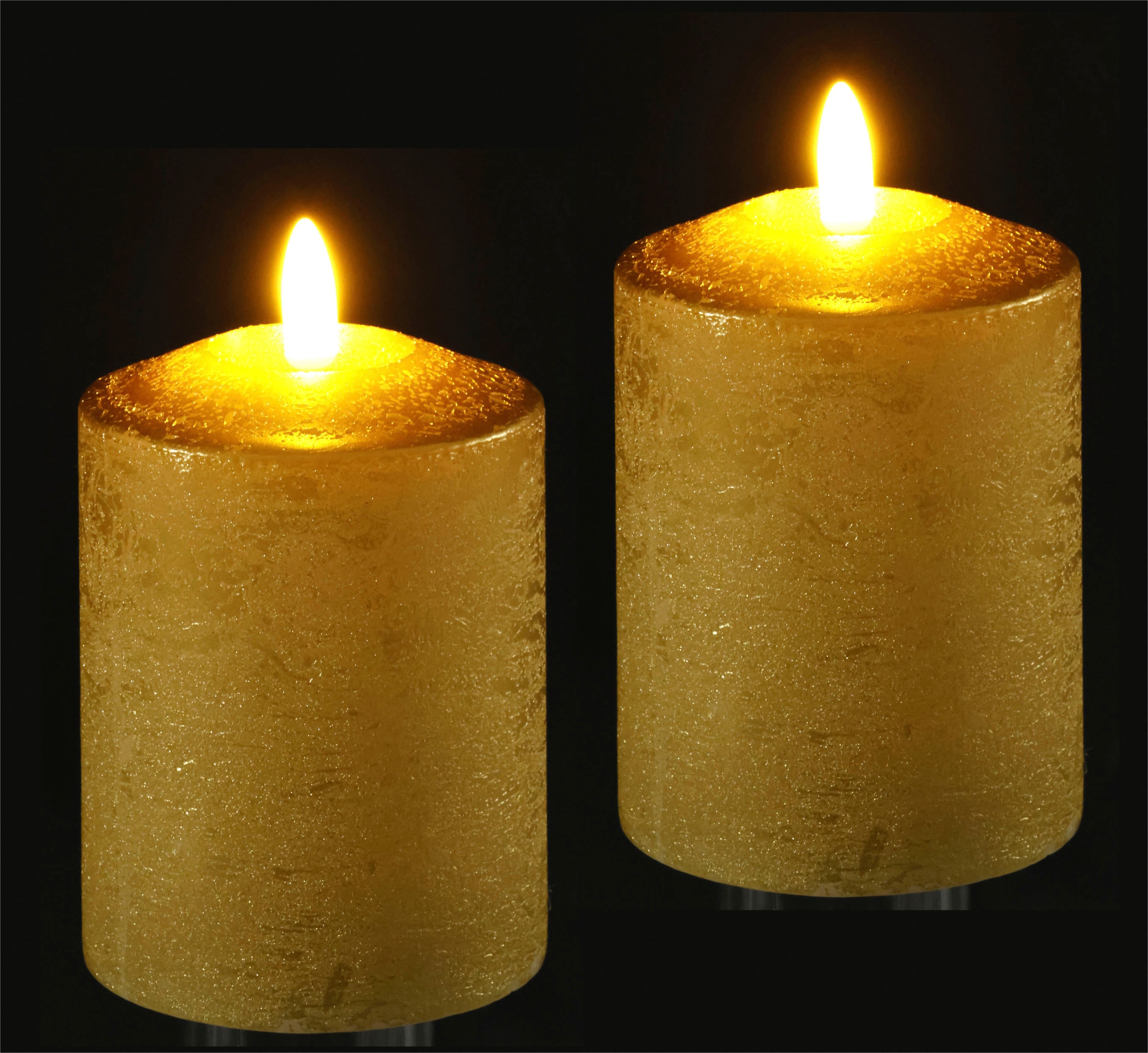 I.GE.A. LED-Kerze »Batteriebetriebene LED-Kerzen aus Echtwachs, Höhe ca. 10 cm«, warmweißes Stimmungslicht, Stumpenkerze für den Adventskranz