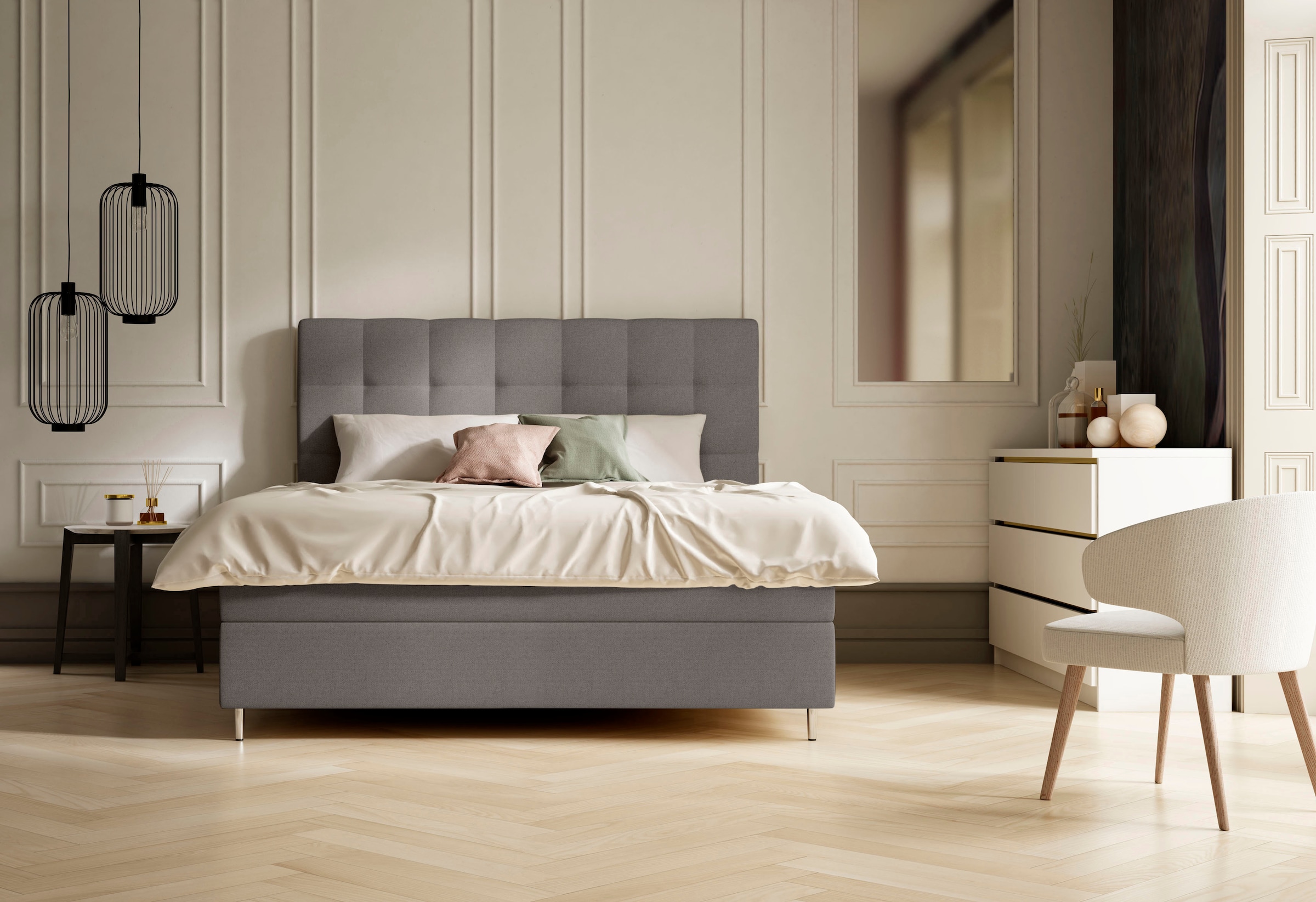 Boxspringbett »Aida«, inkl. BULTEX® Topper, Metallfuß in chrom