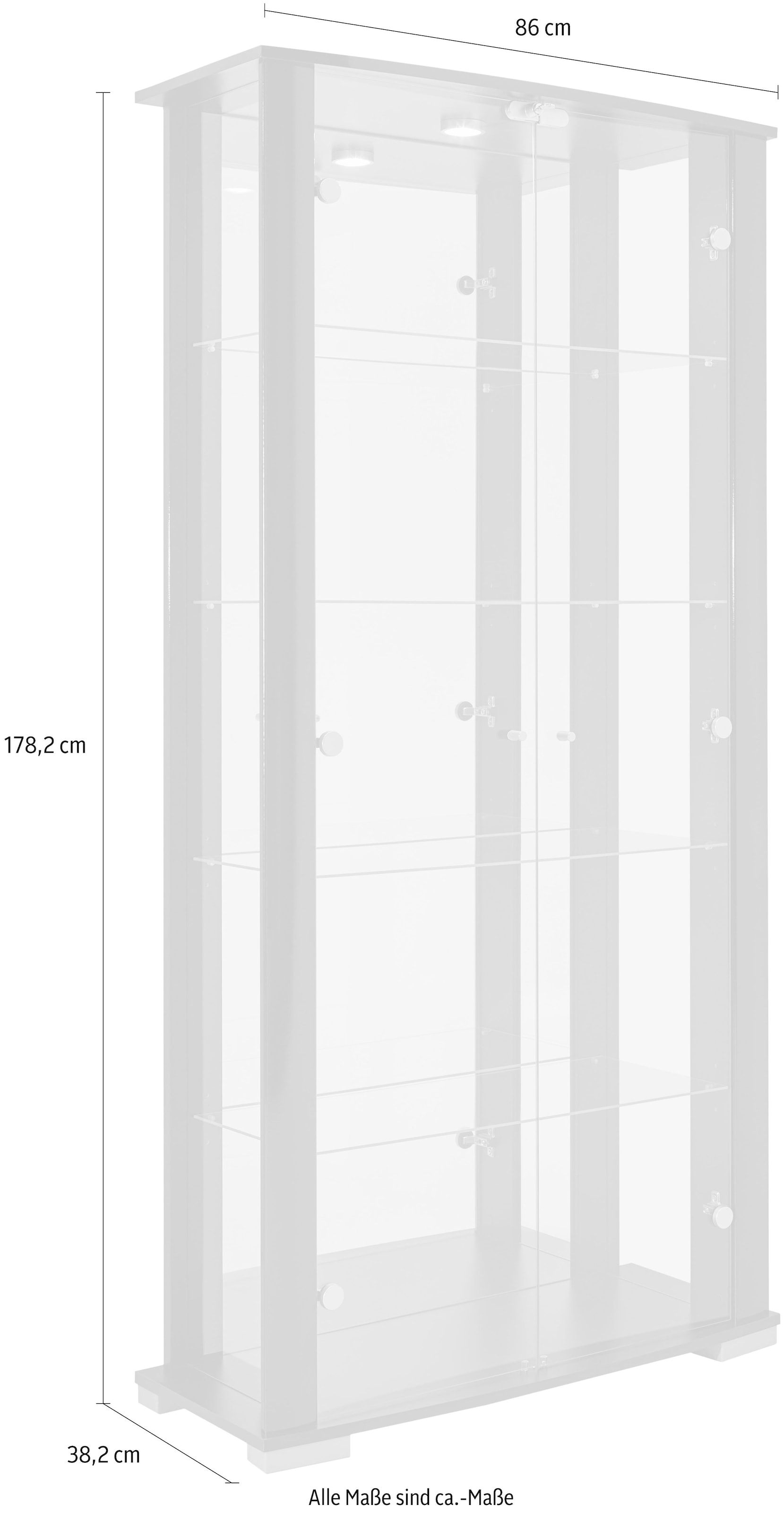 fif möbel Vitrine »STELLA«, Standvitrine/Glasvitrine 2x Glastür,perfekt für Sammler,Sammlervitrine