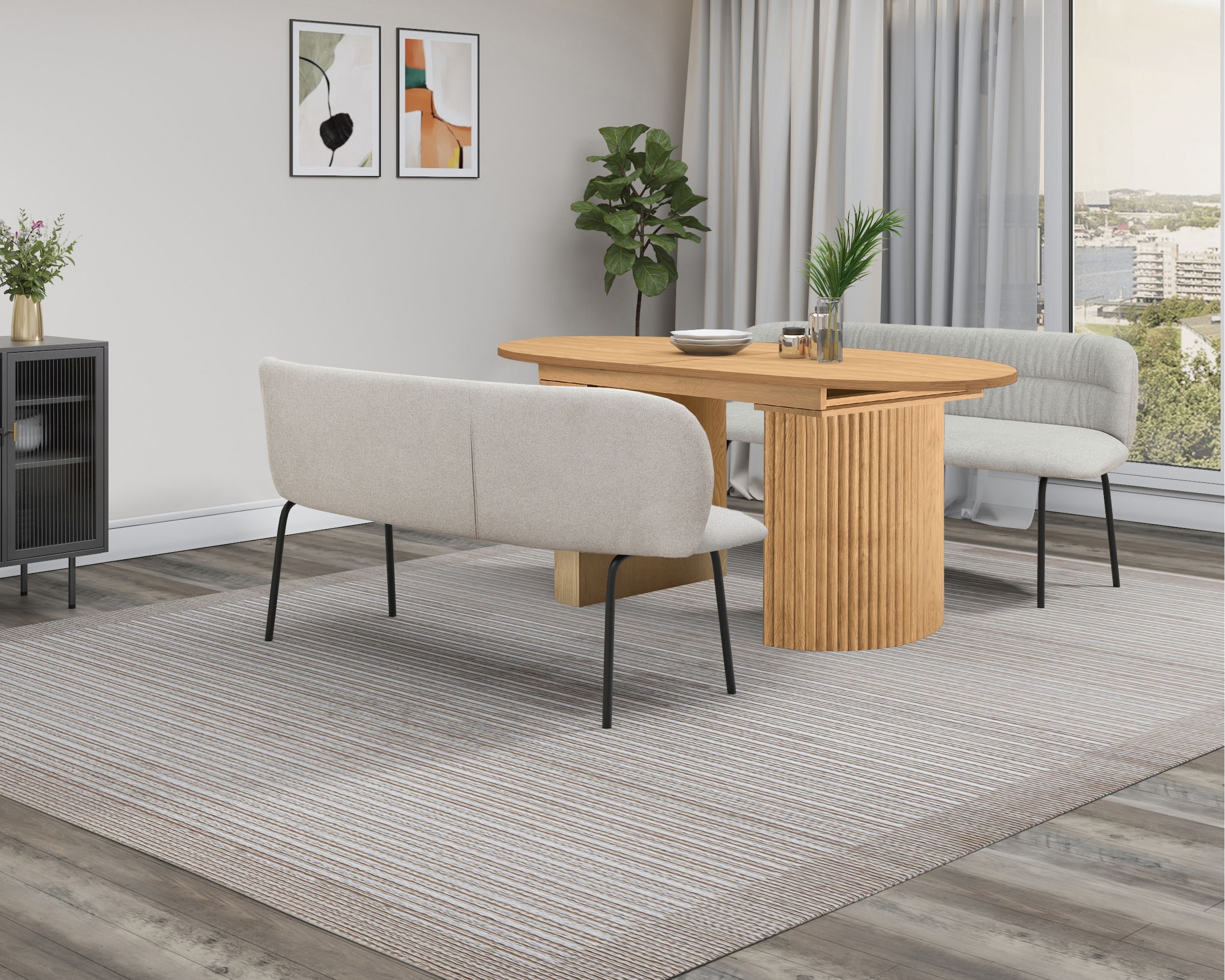 OTTO home Esstisch »Gartempe« ausziehbar 160-210 cm, Synchronauszug, inkl Einlegeplatte, Breite 90cm