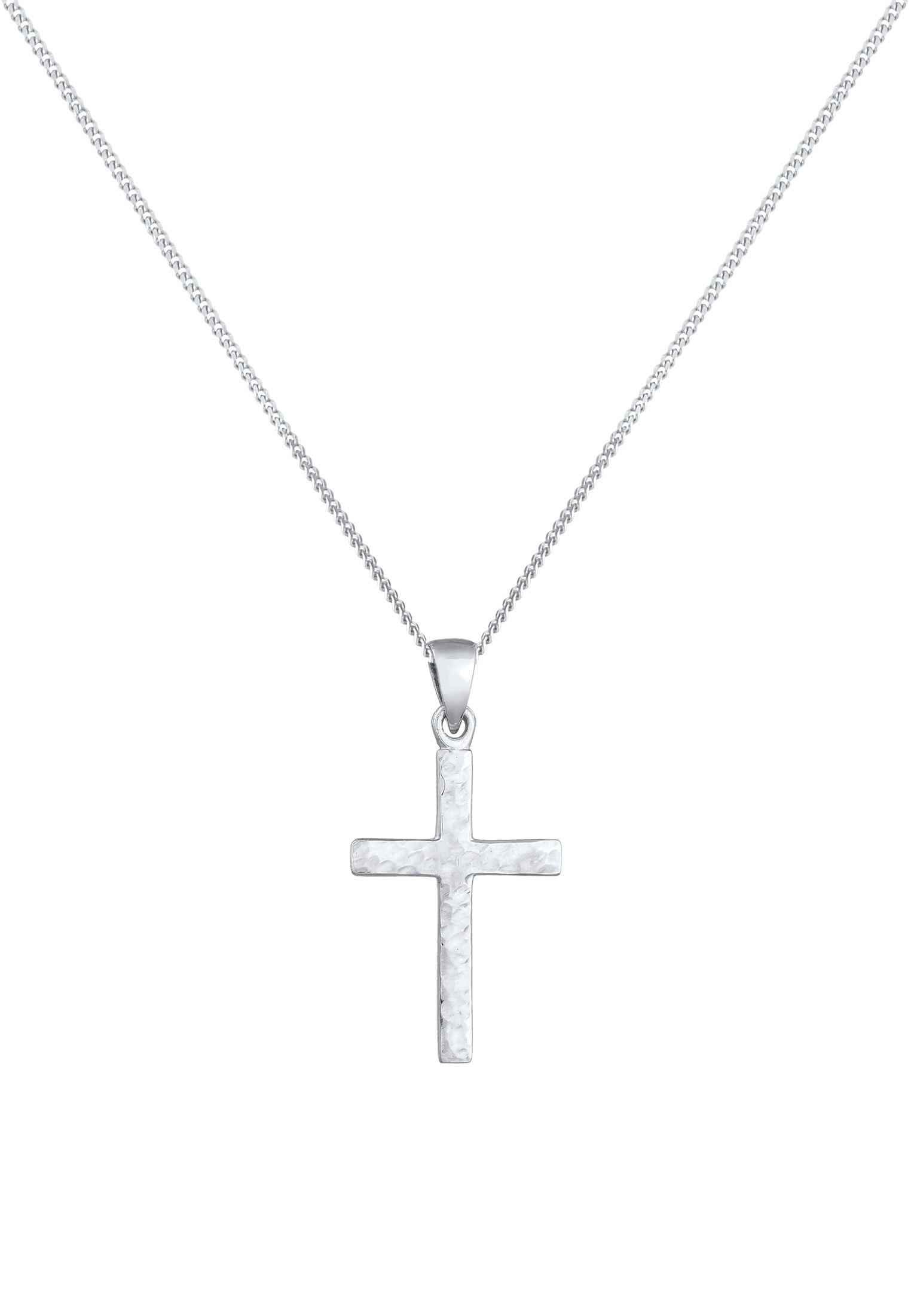 Elli Kette mit Anhänger »Halskette Kreuz Symbol Strukturiert 925 Silber«