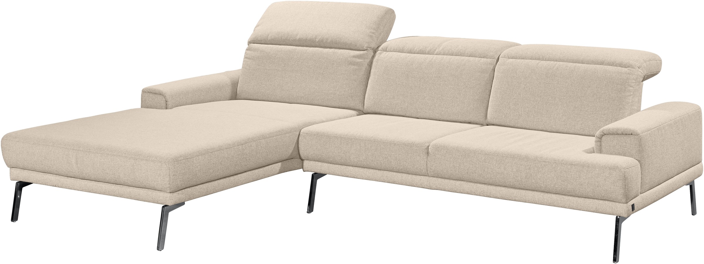 Musterring Ecksofa »MR 4580«, mit Kopf- und Sitztiefenverstellung, Metallfuß chrom, 288 x 193/220cm