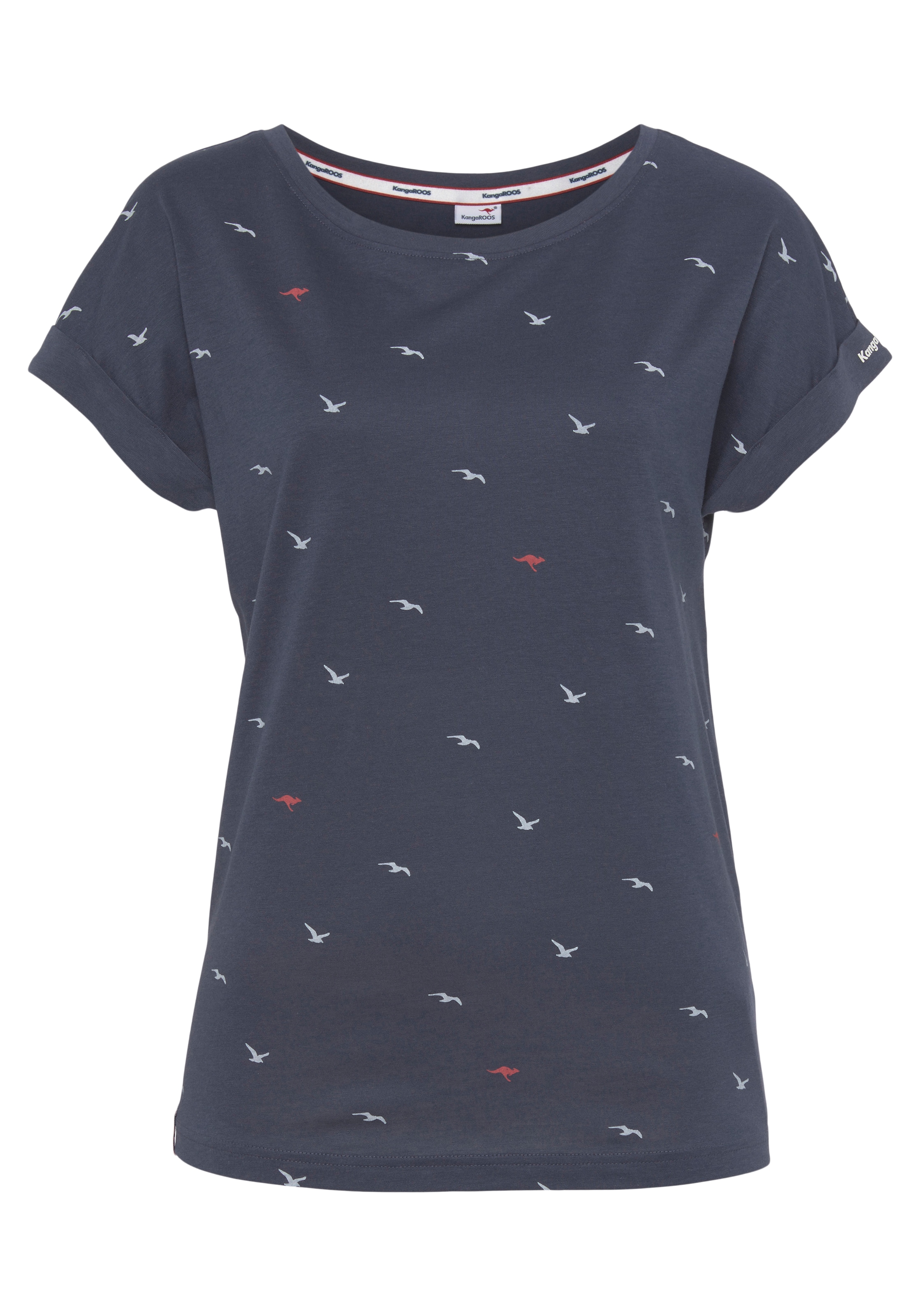 KangaROOS Print-Shirt, kurzärmelig, figurumspielend, mit Print, mit Rundhalsausschnitt