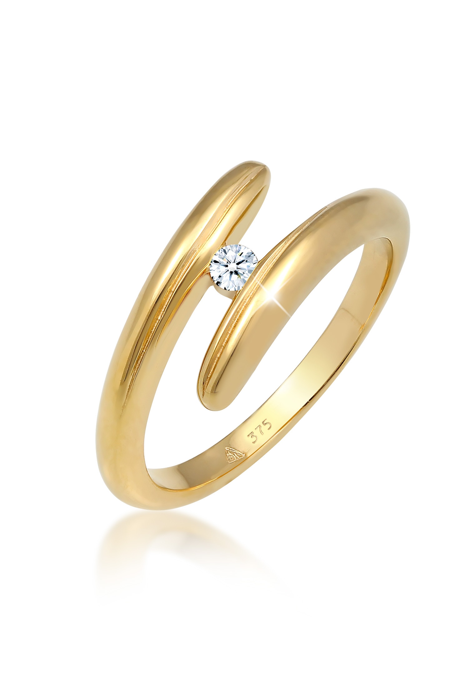 Trauring »Ring Wickelring Diamant 0.06 ct. 375 Gelbgold«