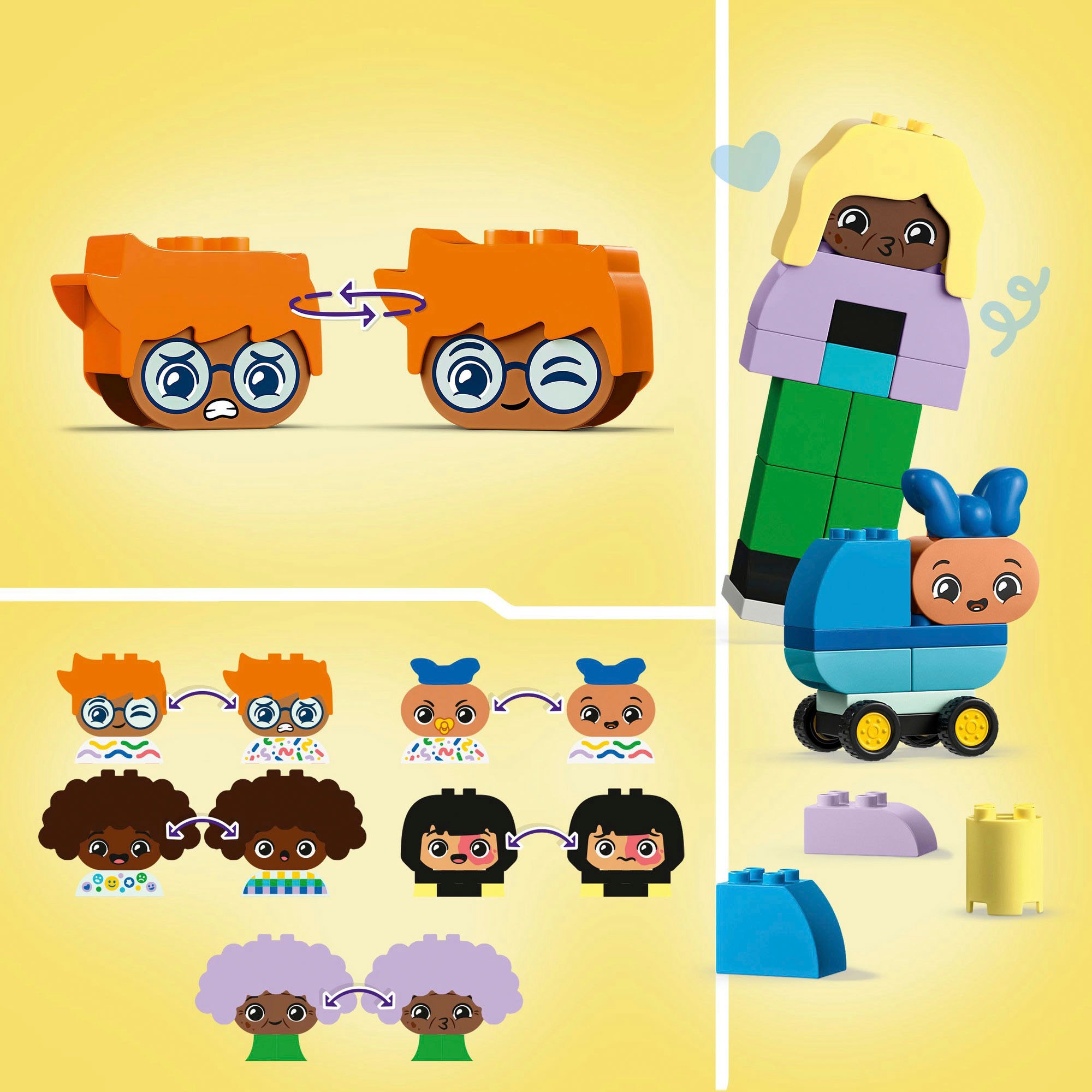 LEGO® Konstruktionsspielsteine »Baubare Menschen mit großen Gefühlen (10423), LEGO DUPLO Town«, (71 St.), Made in Europe