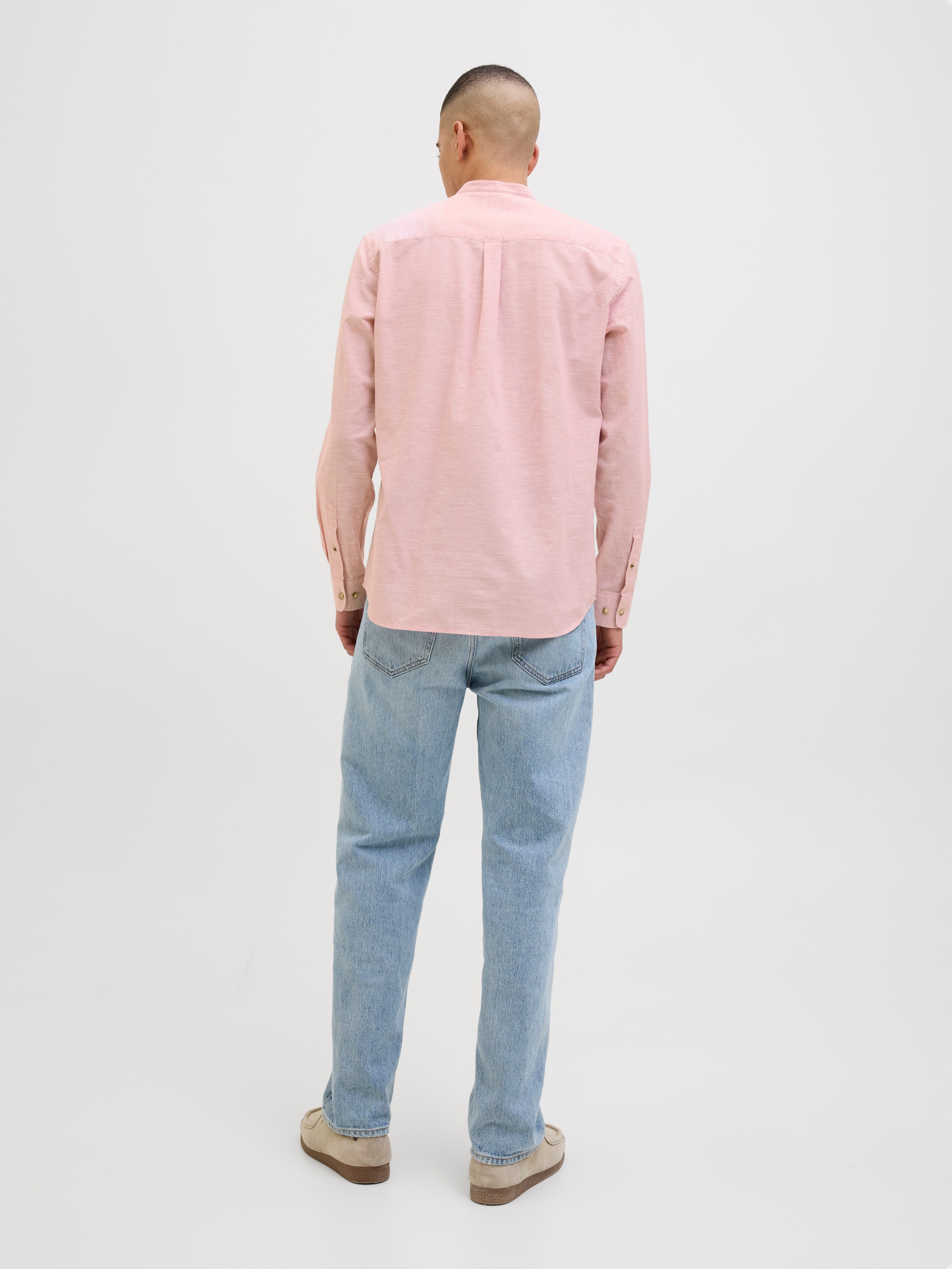 Jack & Jones Langarmhemd »JJESUMMER BAND SHIRT LS SN«, mit Bandkragen