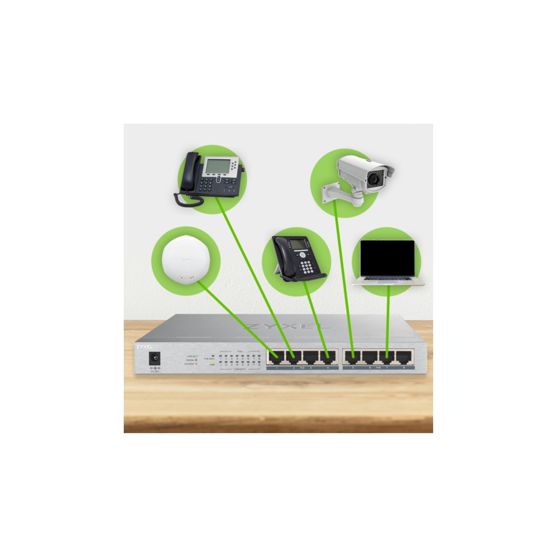 Zyxel Netzwerk-Switch »GS1008HP«