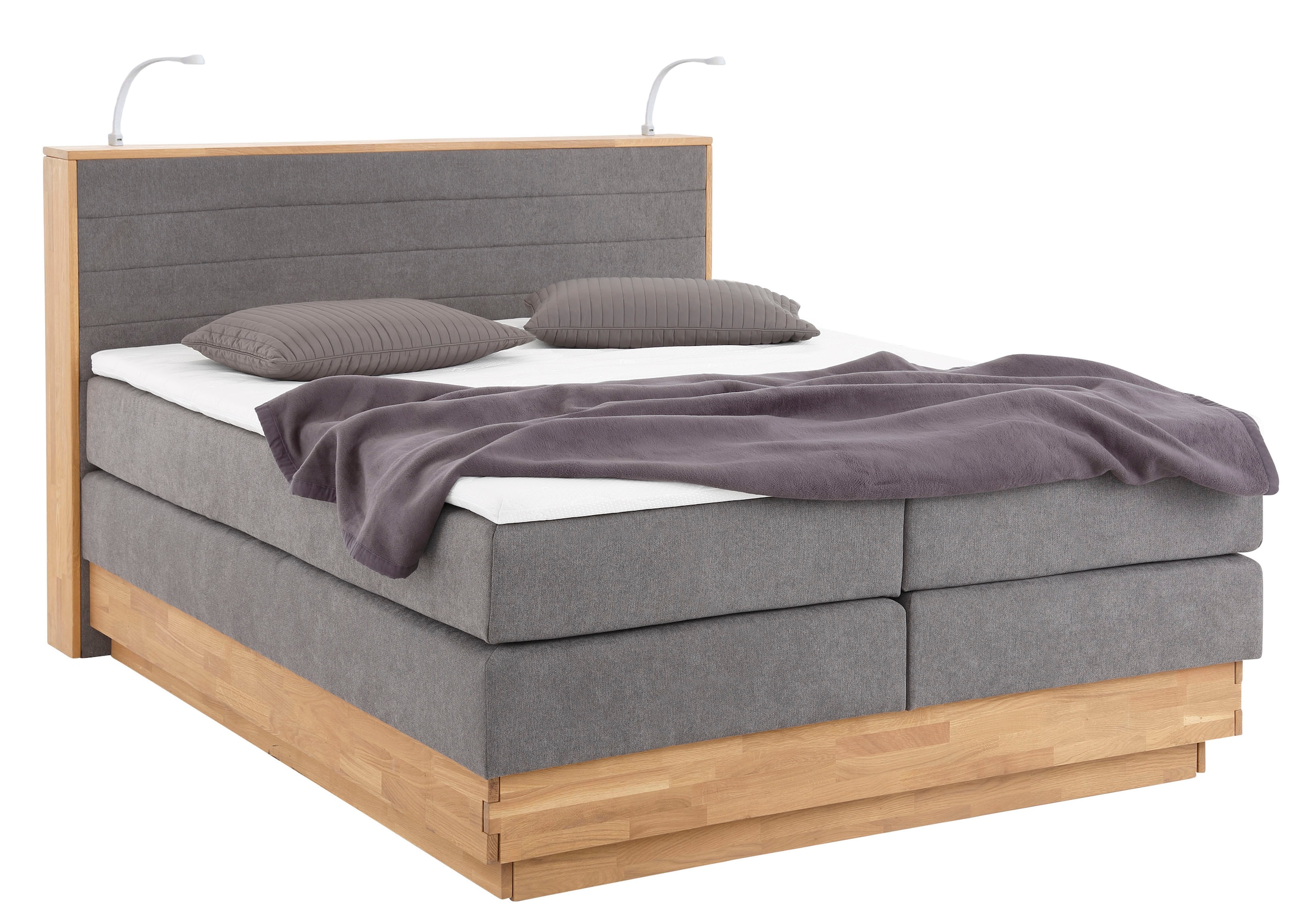 Home affaire Boxspringbett »Cavan« Eiche, inkl. Bettkasten & Topper, verschiedene Härtegrade (auch H4)