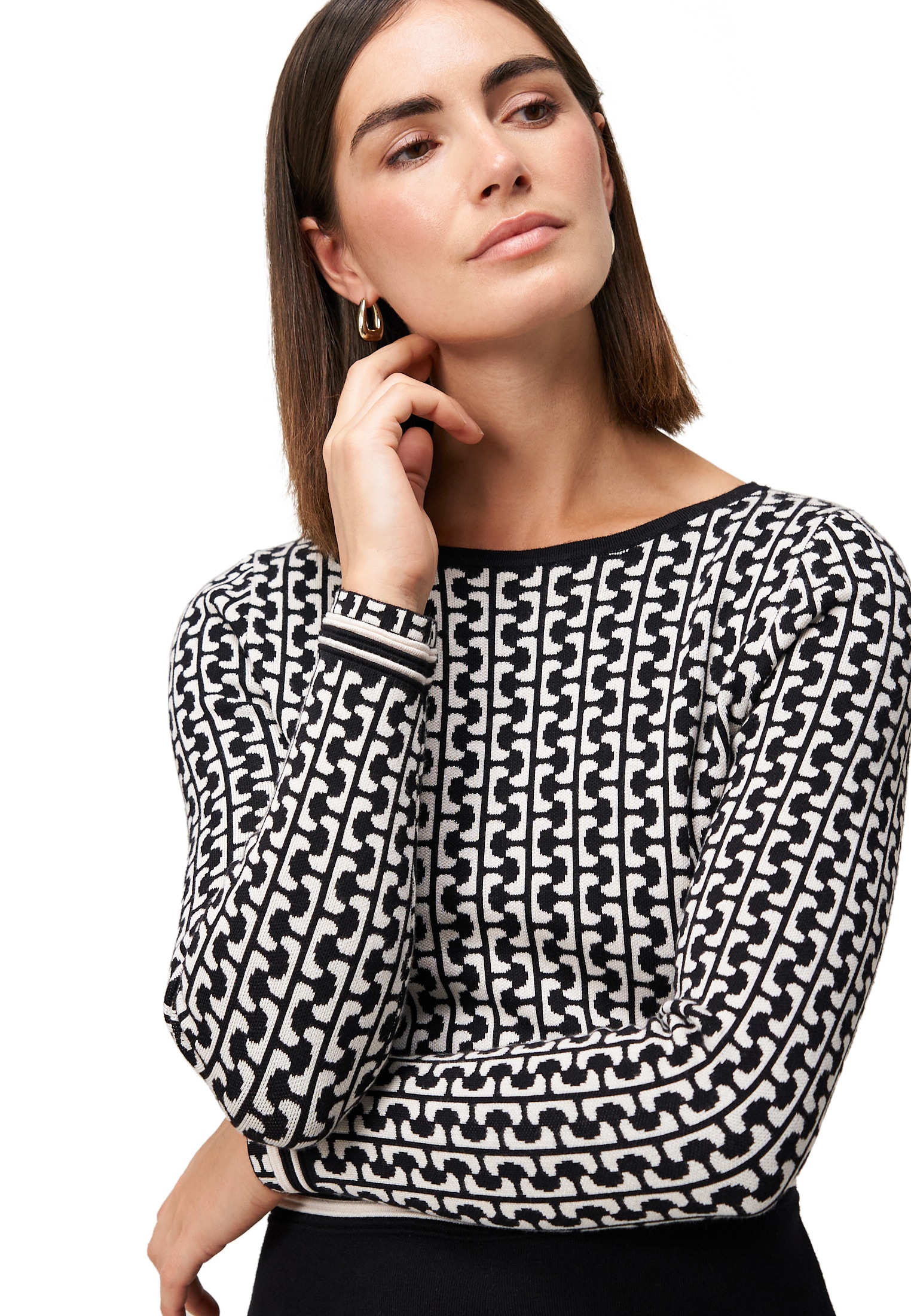 Zero Strickkleid »Strickkleid grafisches Muster«