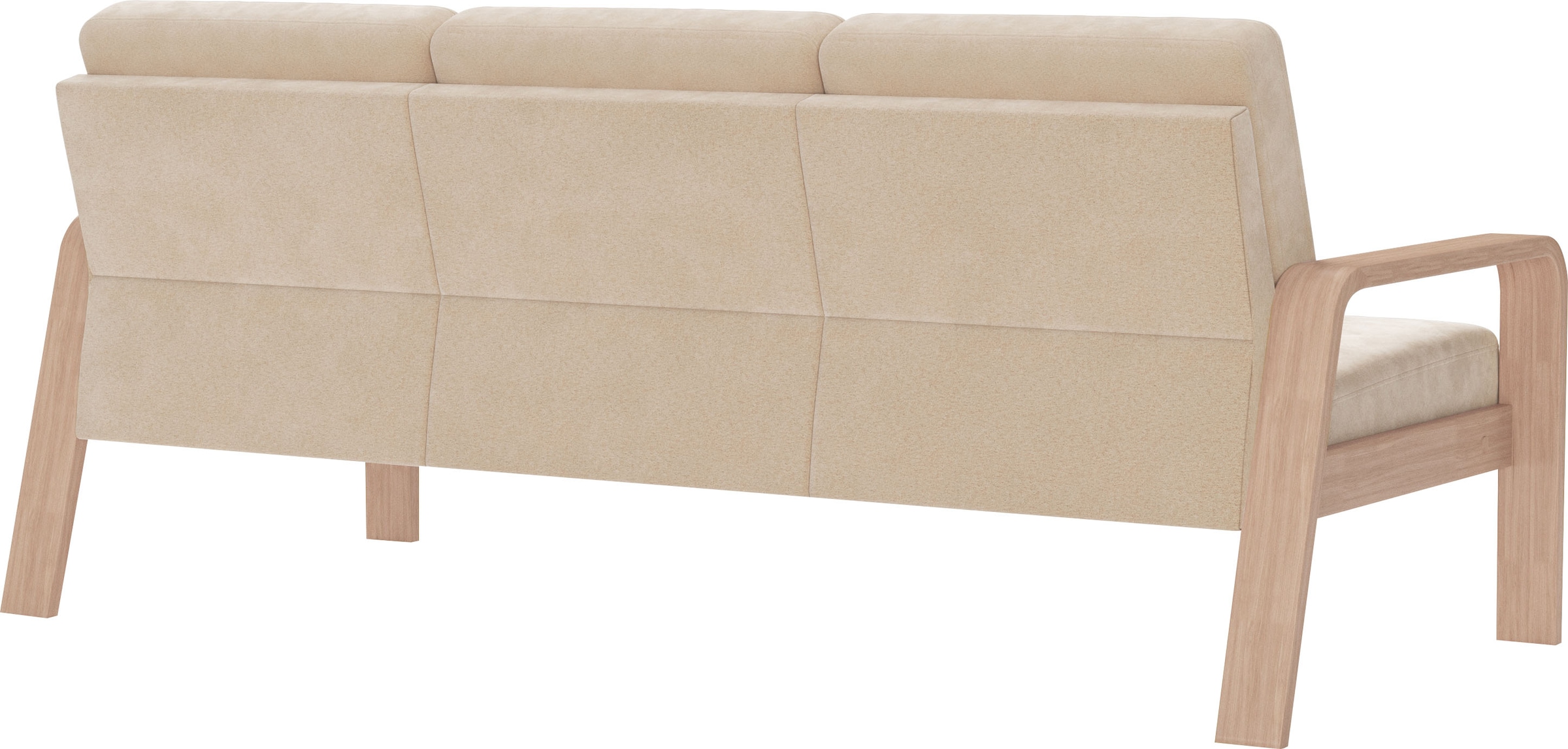 sit&more 3-Sitzer »Kolding« Armlehnen aus Buchenholz in natur, verschiedene Bezüge und Farben