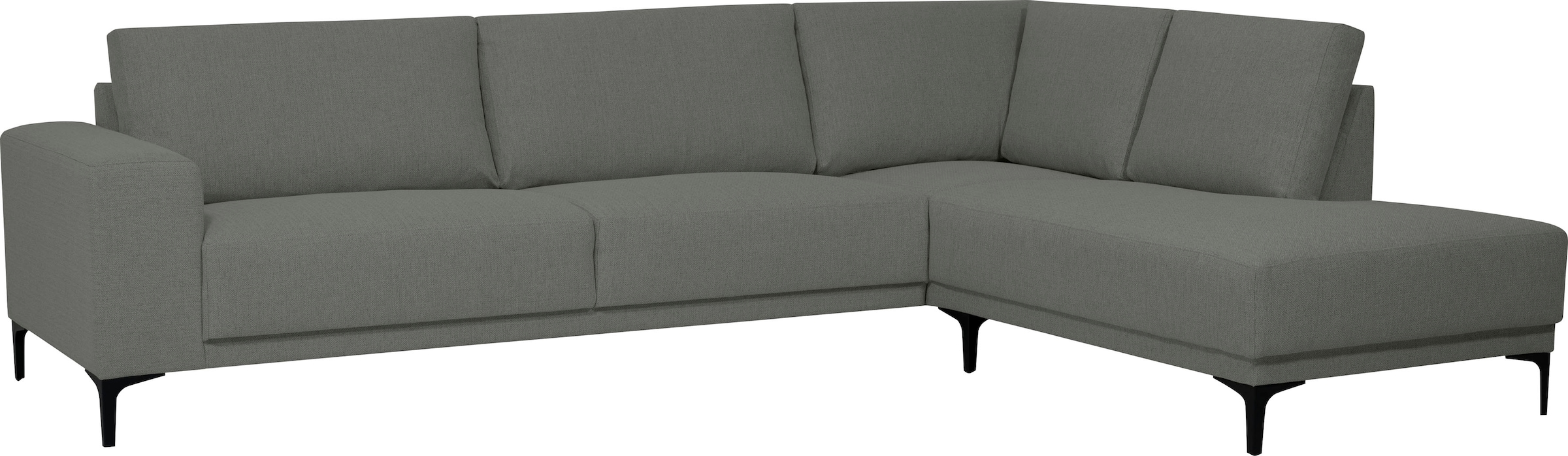 OTTO home Ecksofa »Xander, L-Form,« Breite 289 cm, Webstoff, Soft-Touch Chenille, schwarze Metallfüße