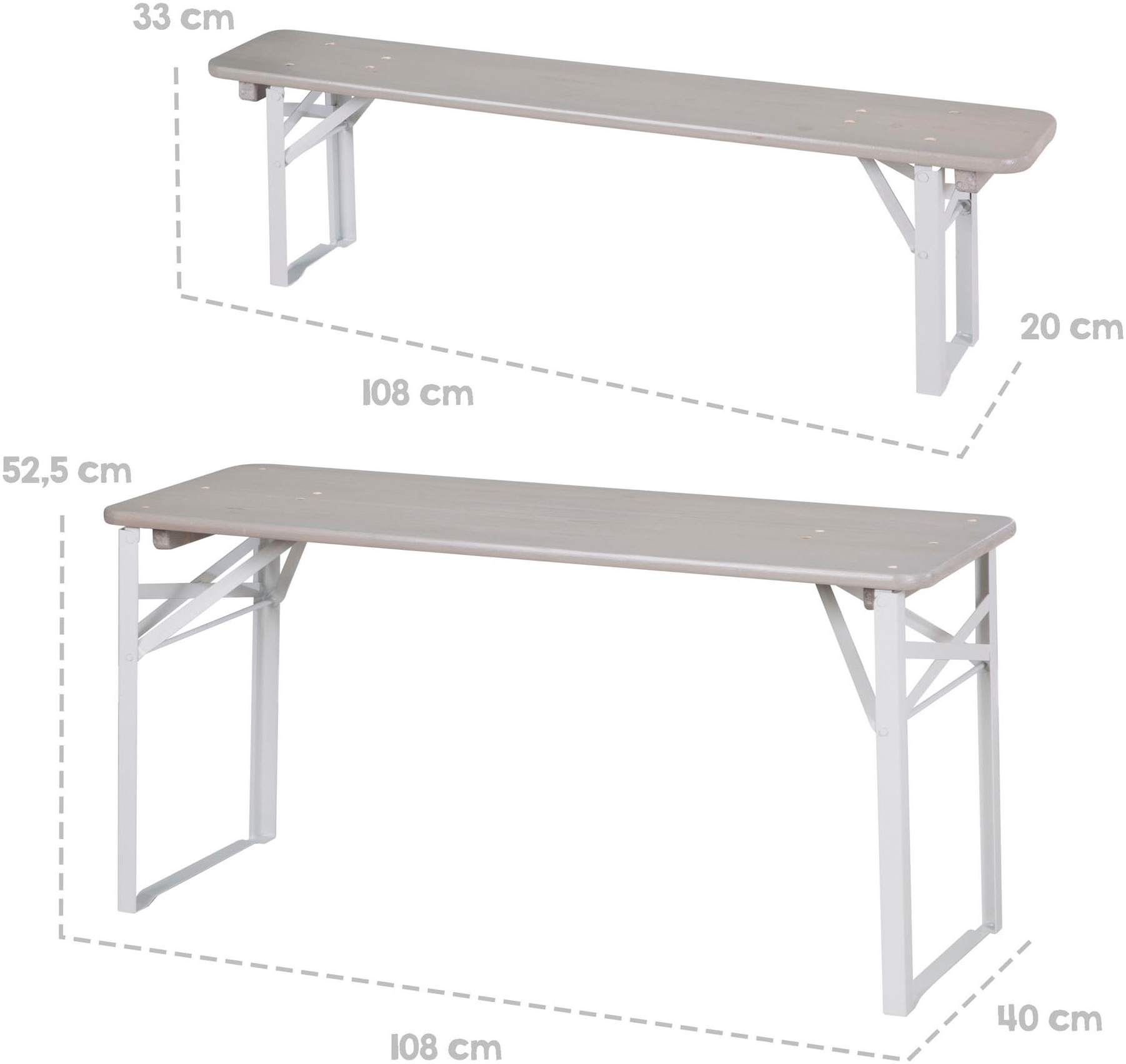 roba® Kindersitzgruppe »Outdoor Party-Garnitur für Kinder, grau lasiert, aus Holz«, (3 tlg.), FSC® - schützt Wald - weltweit