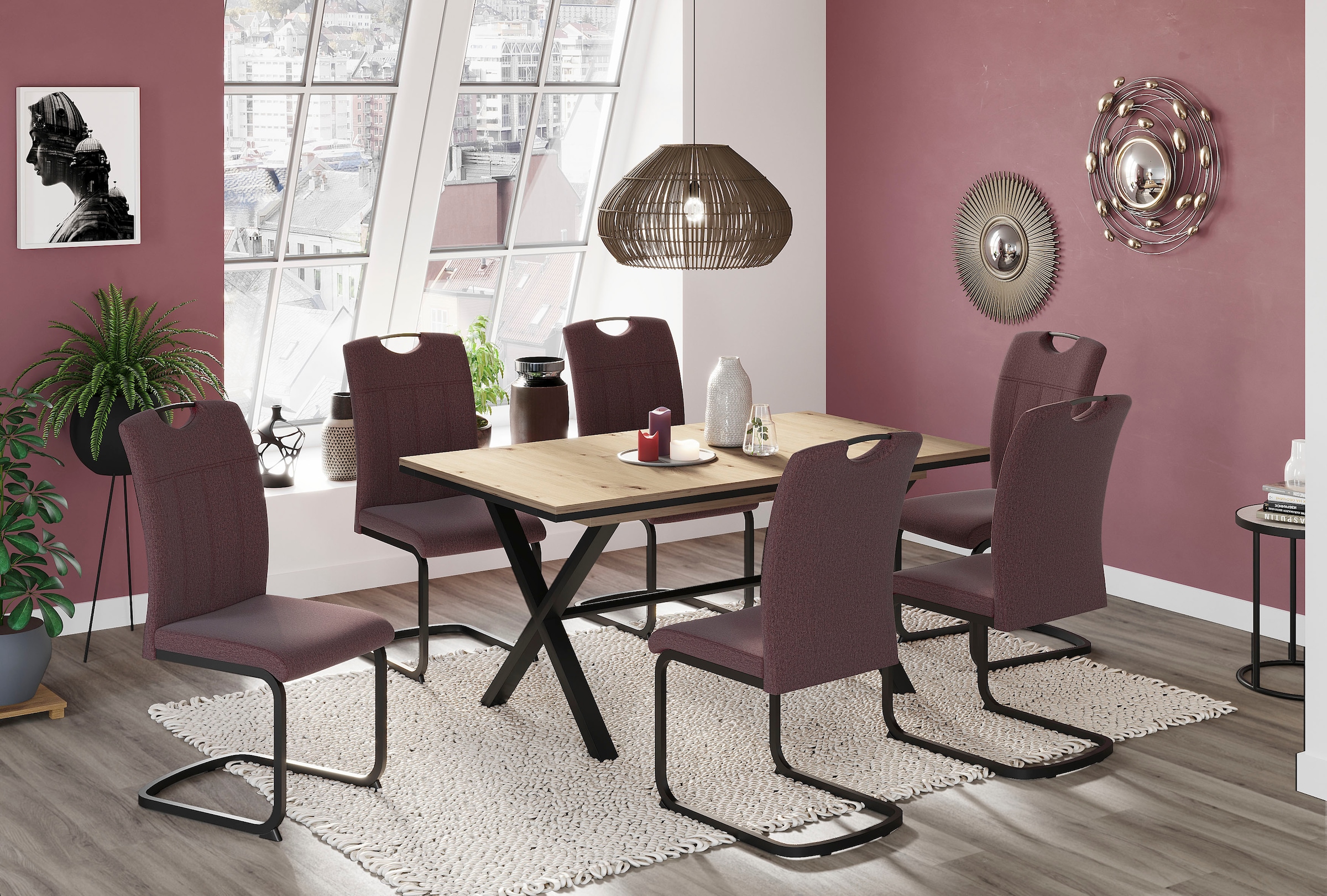 HELA Freischwinger »CHRISTINA«, (Set), 2 St., Webstoff, 1, 2 oder 4 Stück, Schwingstuhl