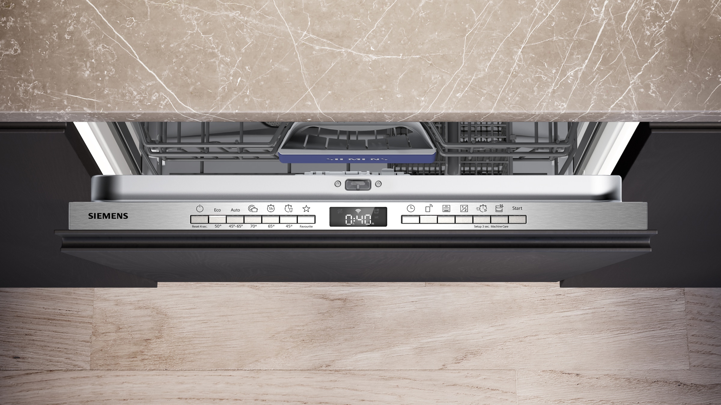 SIEMENS vollintegrierbarer Geschirrspüler iQ300 »SX63HX03TE« 13 tlg. Maßgedecke