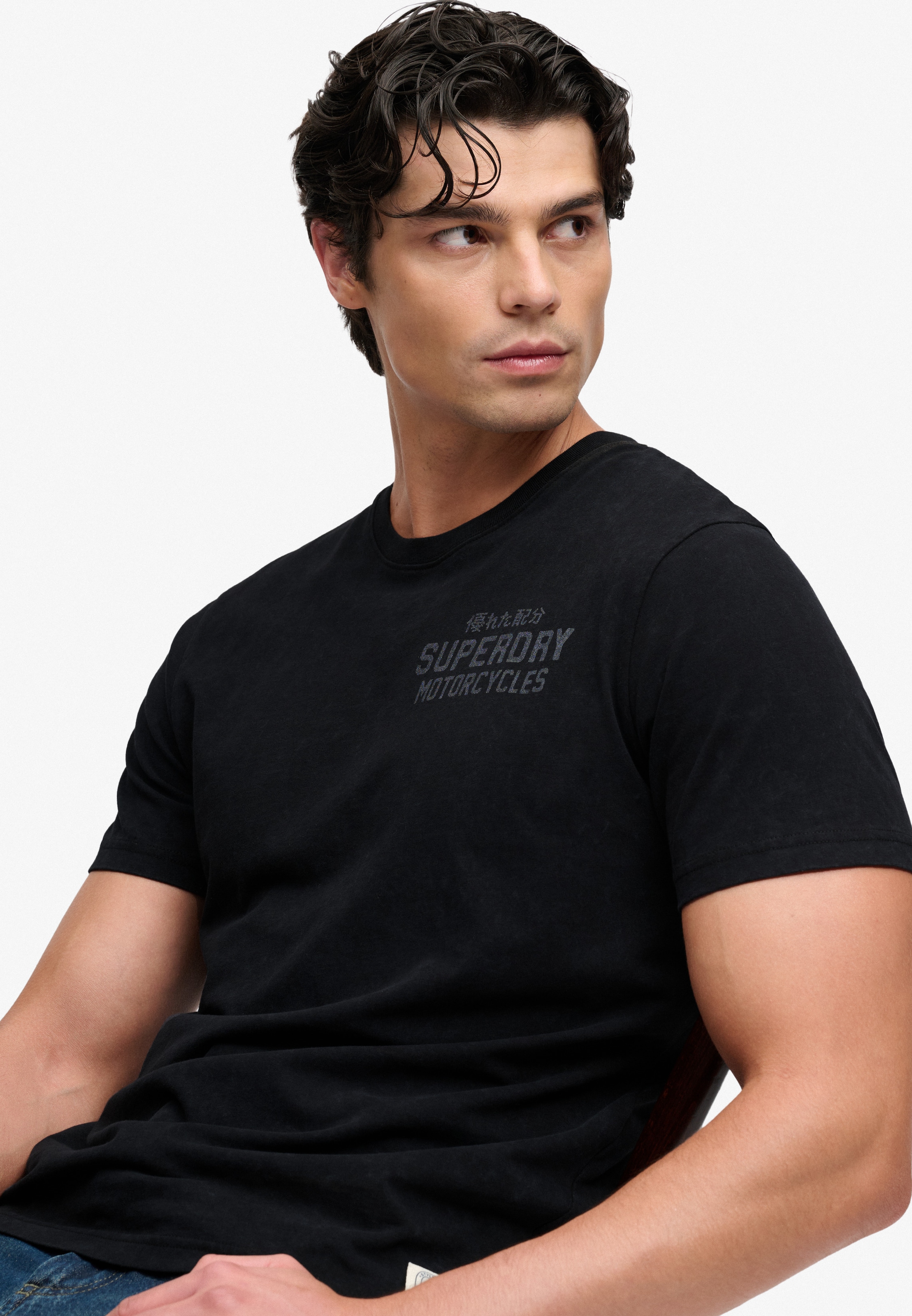 Superdry Rundhalsshirt »VINTAGE BIKER TEE« Baumwolle, relaxed fit