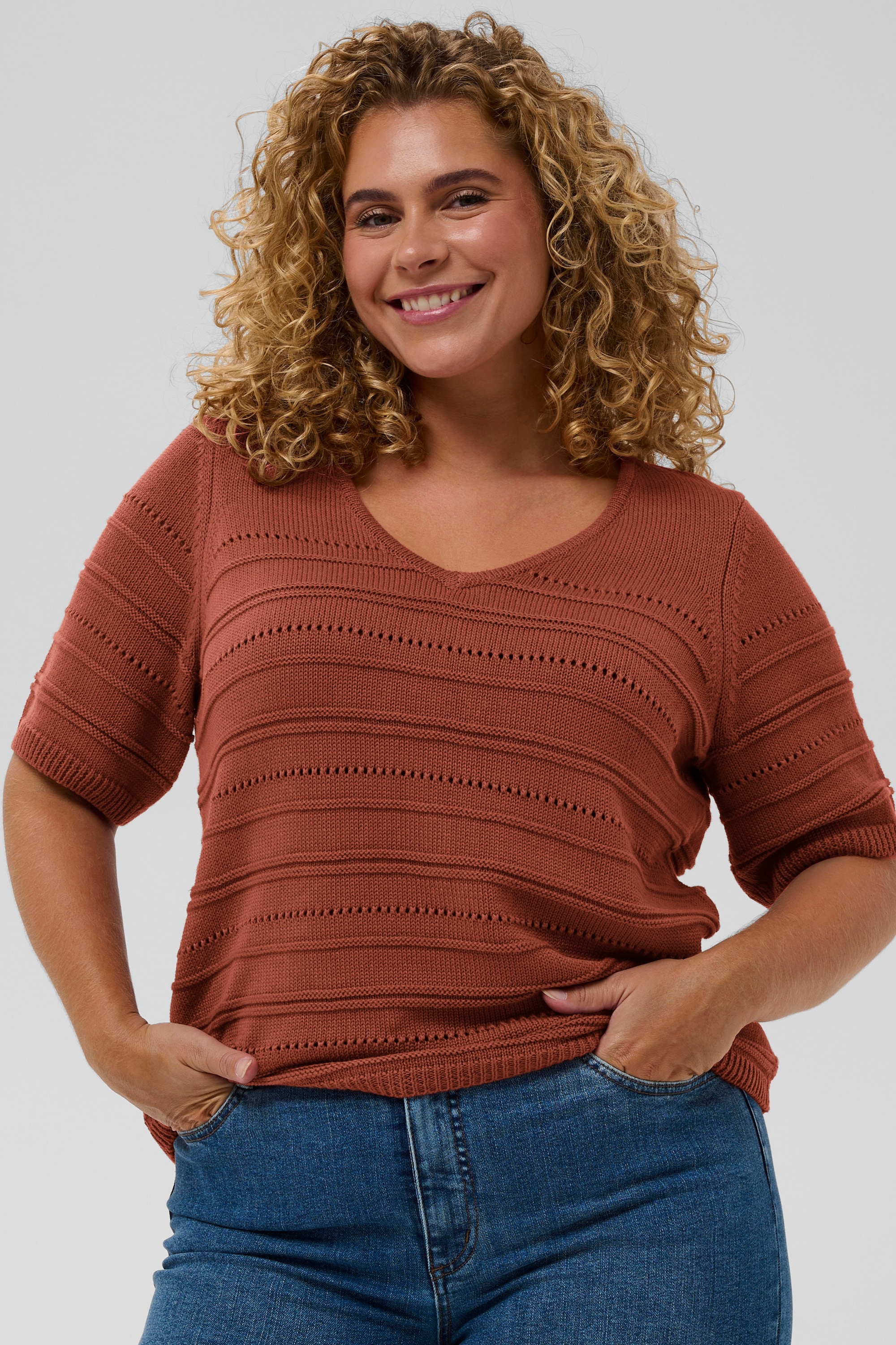 KAFFE Curve Strickpullover »Damen Strickpullover KCmelia«