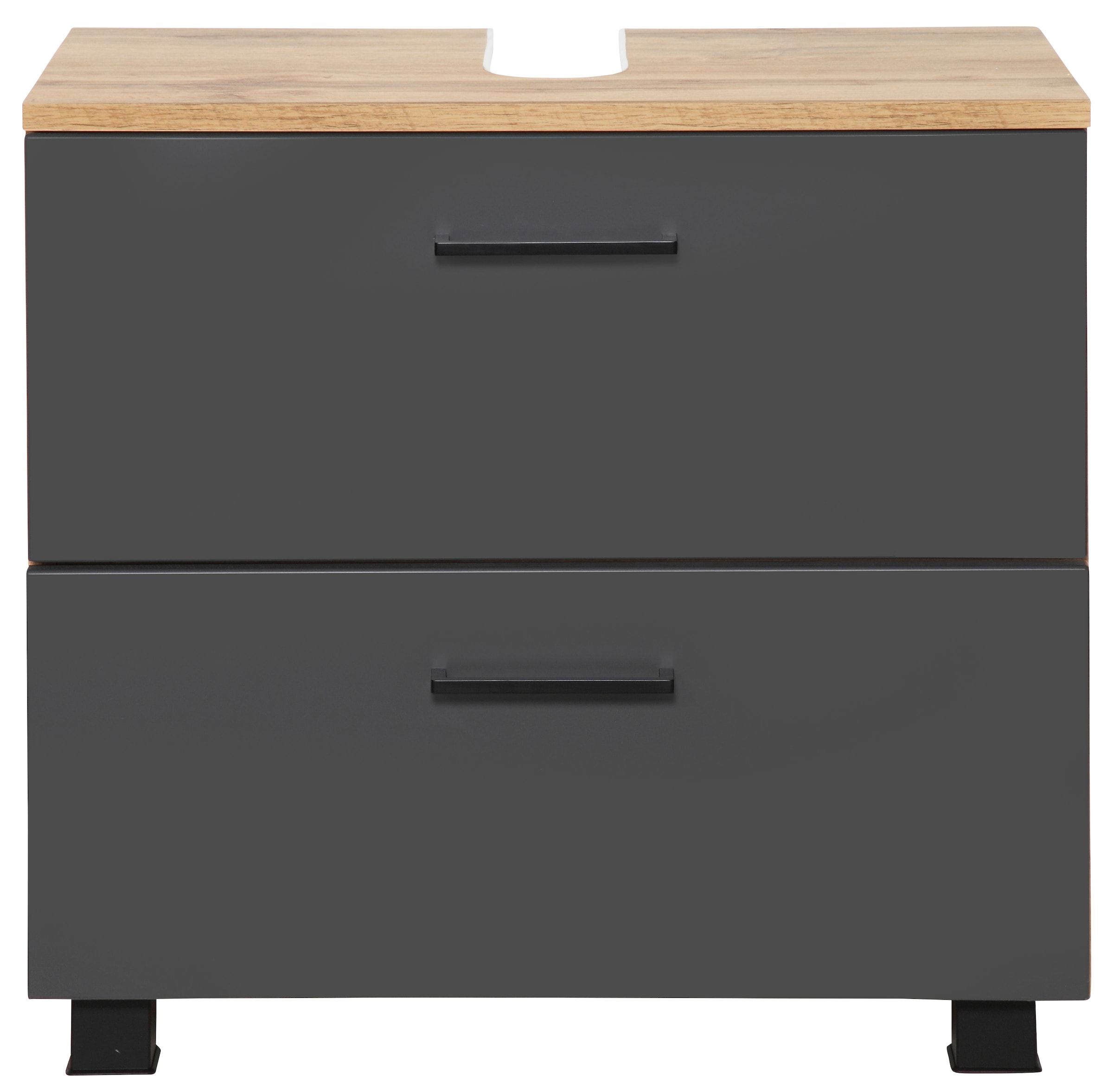 welltime Badmöbel-Set »"Trento", Badezimmer-Set, Hängeschrank, Unterschrank, Midischrank«, (5 St.), Waschbeckenunterschrank, Spiegelschrank inkl. Aufbauleuchte