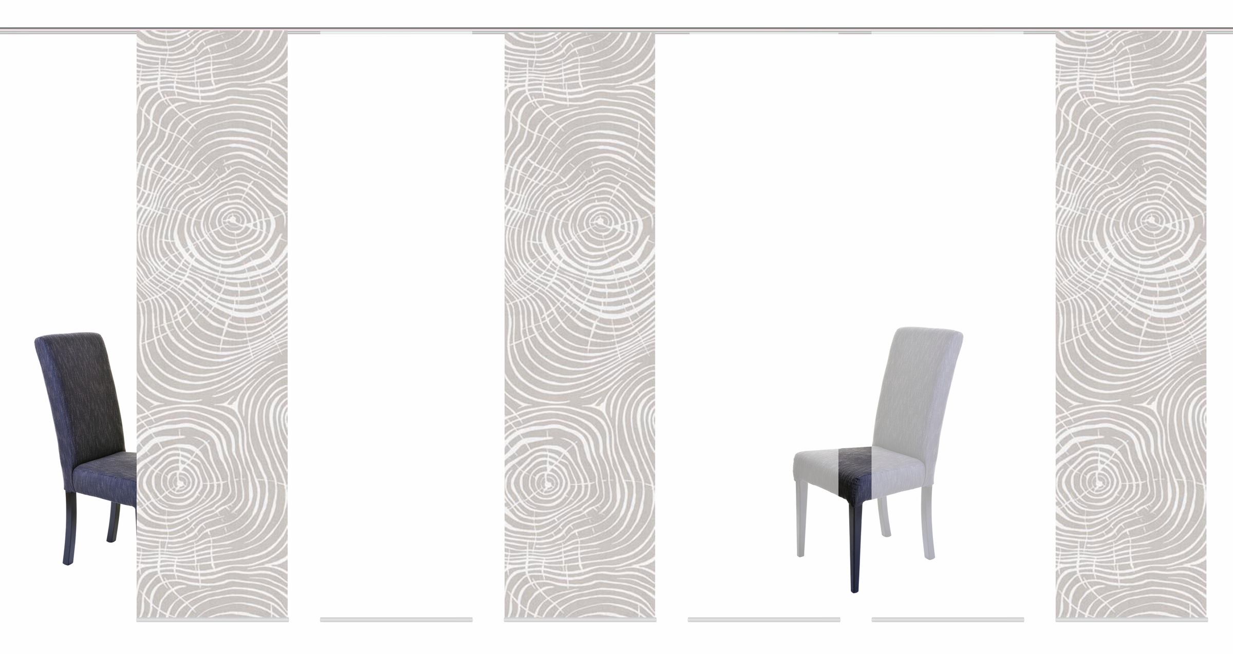 HOME WOHNIDEEN Schiebegardine »MADERAS« Klettband 6 Stk. tlg. HxB: 245x60, inkl. Befestigungszubehör