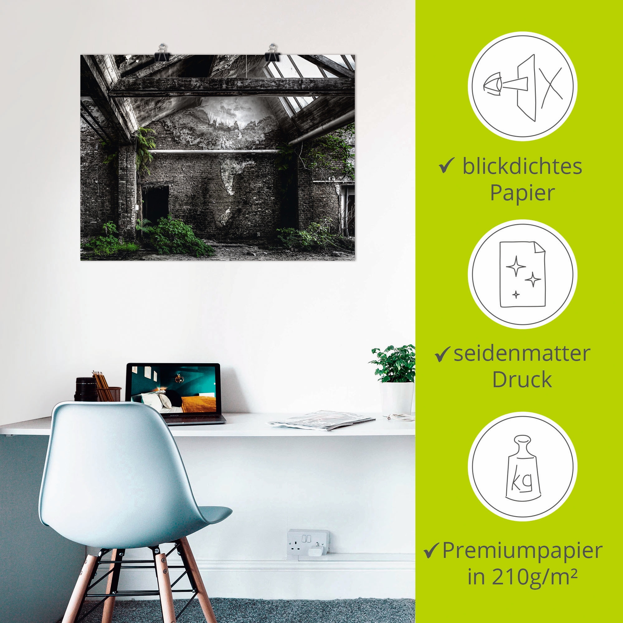 Artland Poster »Lost Place - alte Fabrik« Architektonische Elemente 1 Stk. tlg. ohne Rahmen