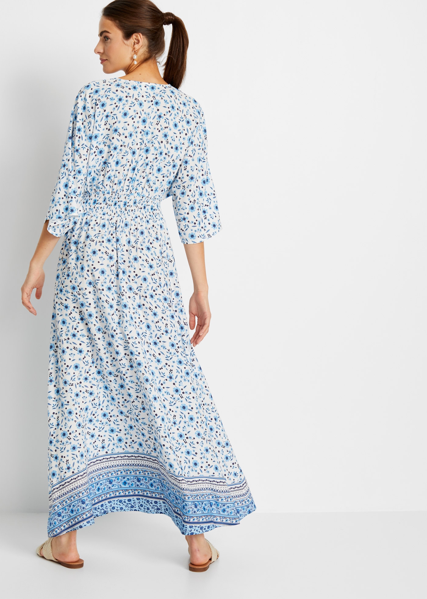 bonprix Maxikleid »Maxikleid aus reiner Viskose« aus Viskose, ausgestellte Passform, eleganter Stil, mit Druck