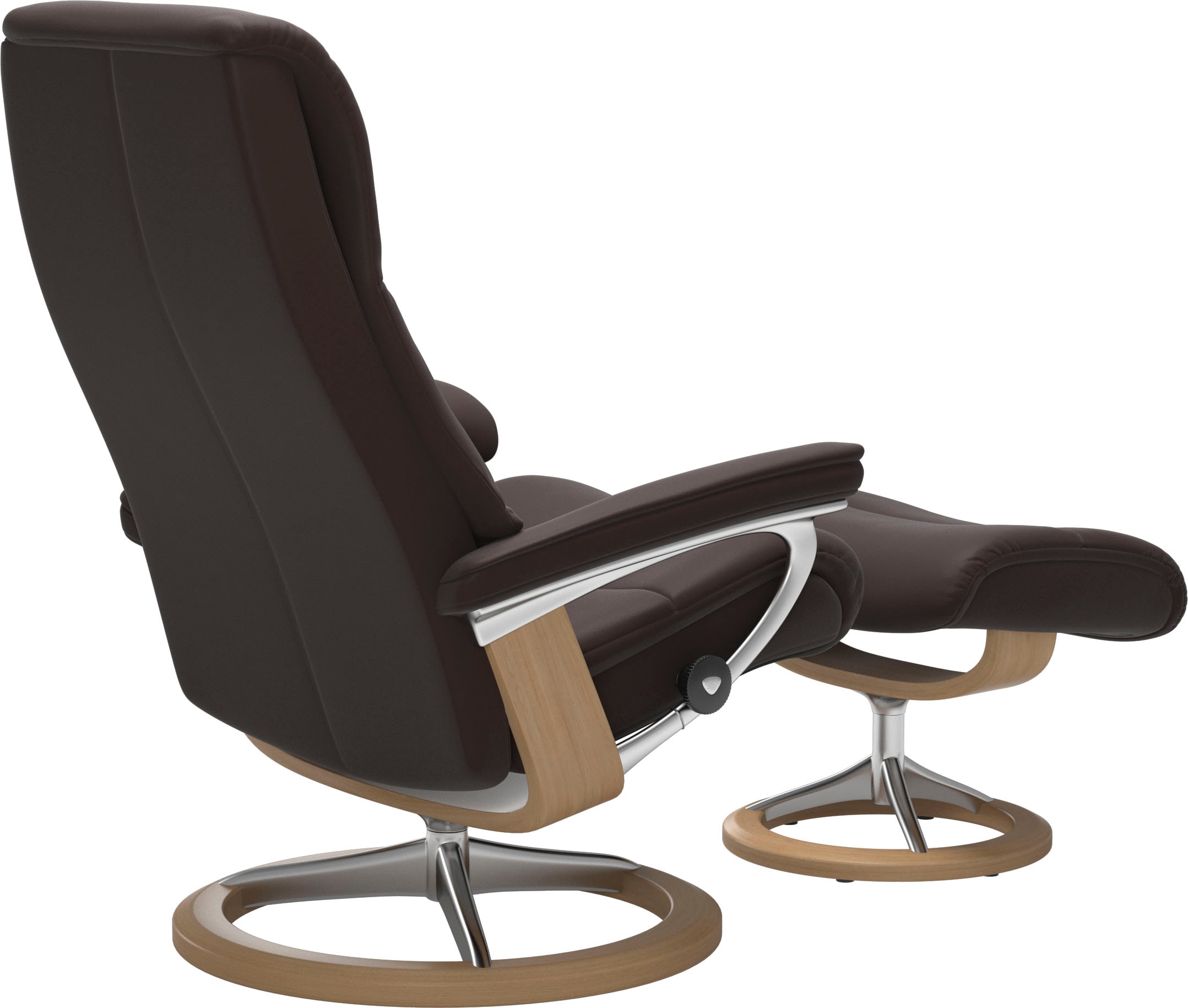Stressless® Relaxsessel »View«, (Set, Relaxsessel mit Hocker), mit Signature Base, Größe S,Gestell Eiche