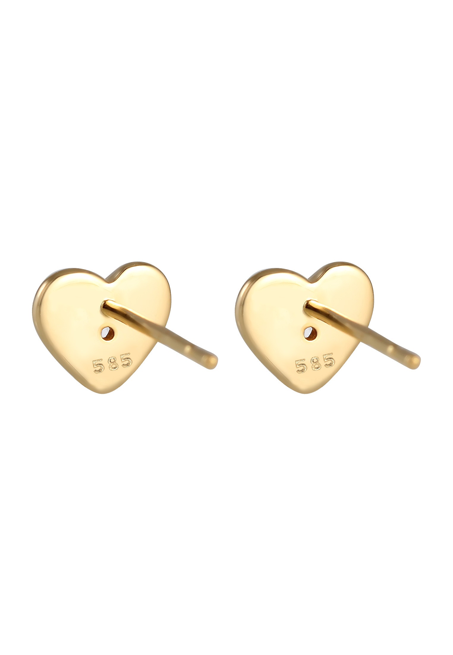 Elli DIAMONDS Paar Ohrstecker »Ohrringe Herz Diamant Weiß Brillantschliff (0.03ct) 585 Gelbgold«