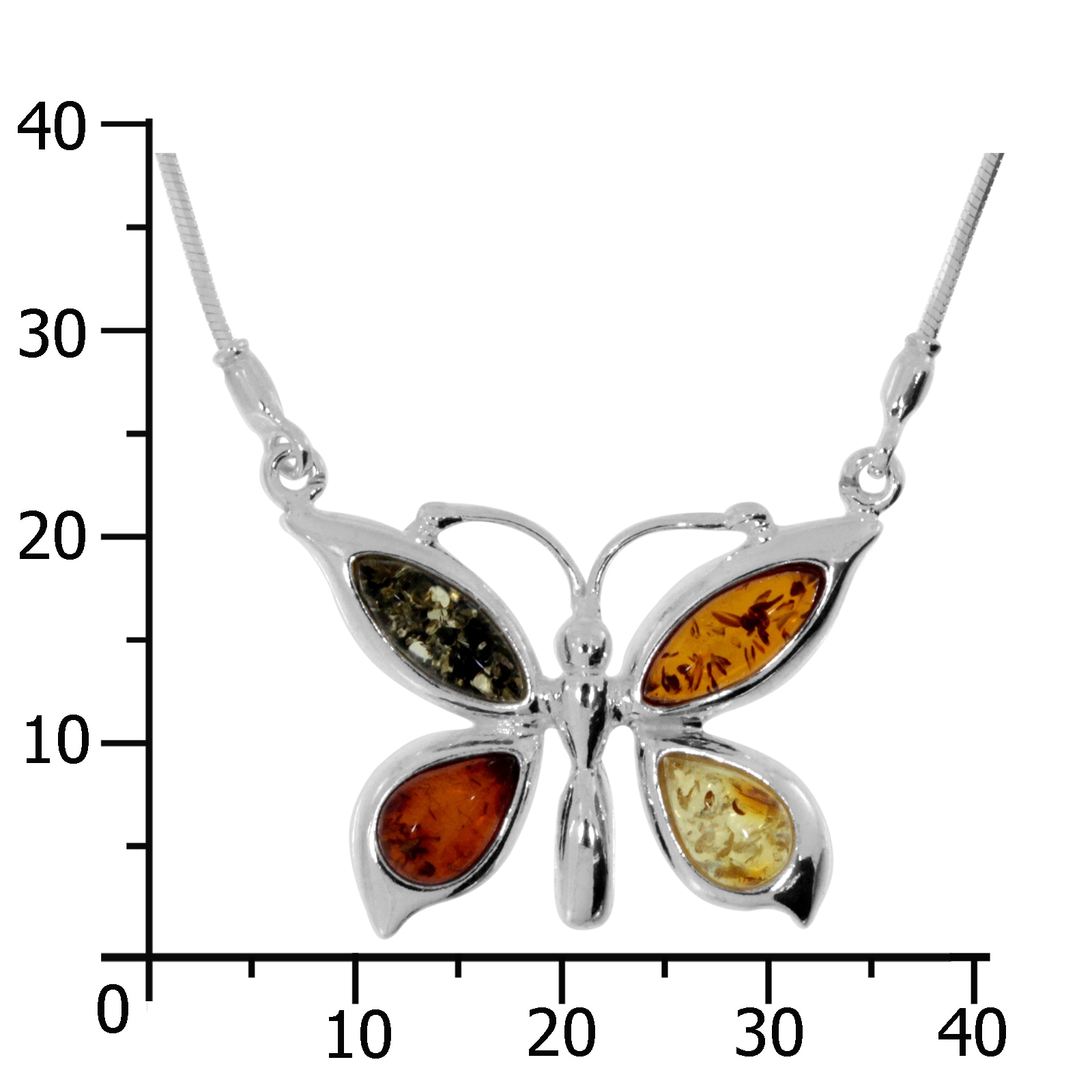 OSTSEE-SCHMUCK Collier »- Schmetterling - Silber 925/000 - Bernstein«