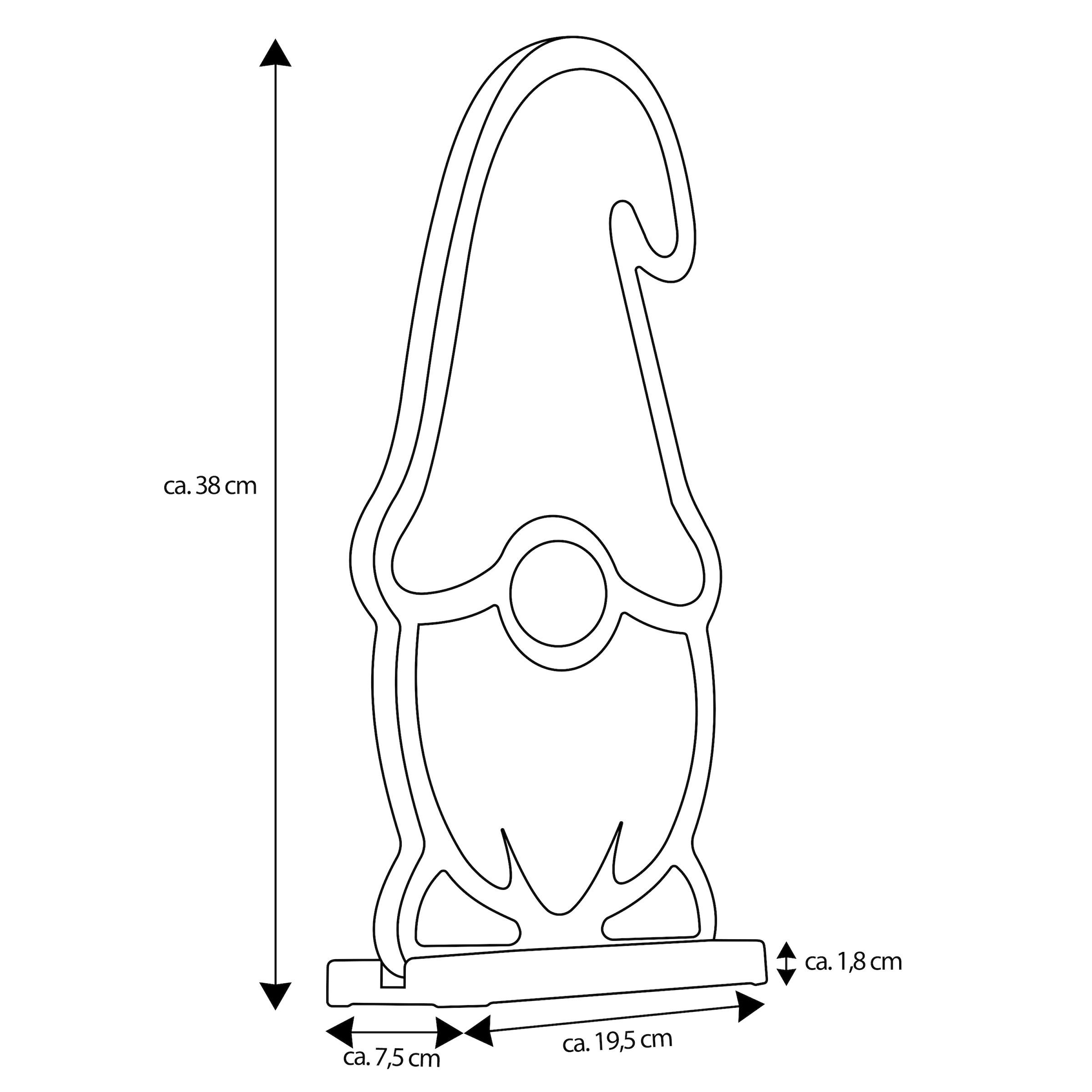 my home LED Dekofigur »LED-Wichtel Evaya« LED-Modul Warmweiß Tiefenillusion mit 3D-Effekt, von beiden Seiten zu sehen