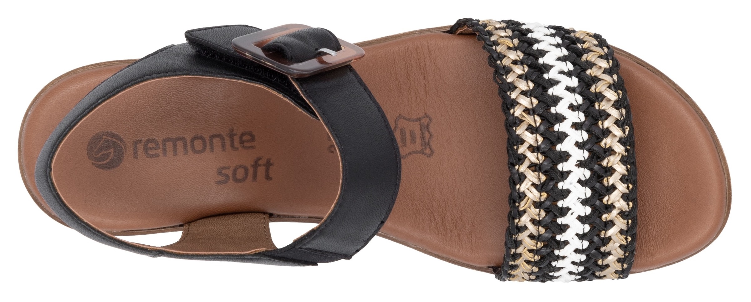 Remonte Sandalette, Blockabsatz, Plateau, Sandale, Sommerschuh mit Bandage in Bastoptik