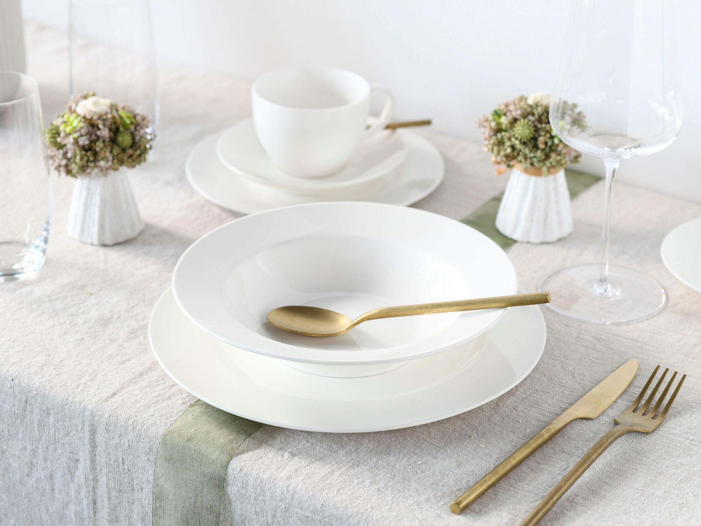 CreaTable Kombiservice »Fleur Royal«, (Set, 30 tlg.), extrem dünn, leicht, lichtdurchlässig