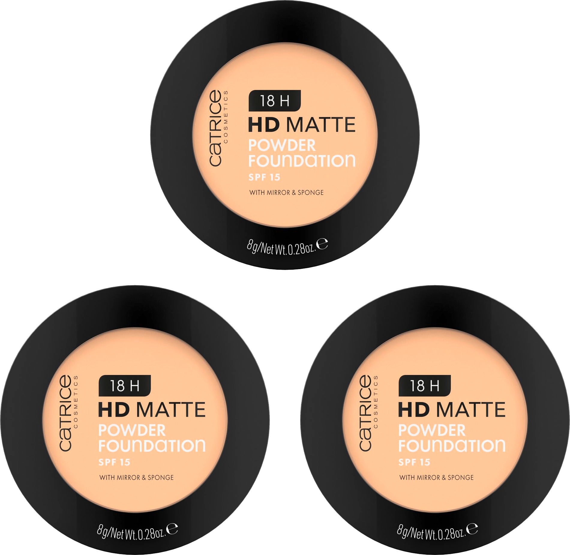 Puder »18H HD Matte Powder Foundation«, (Set, 3 tlg.)