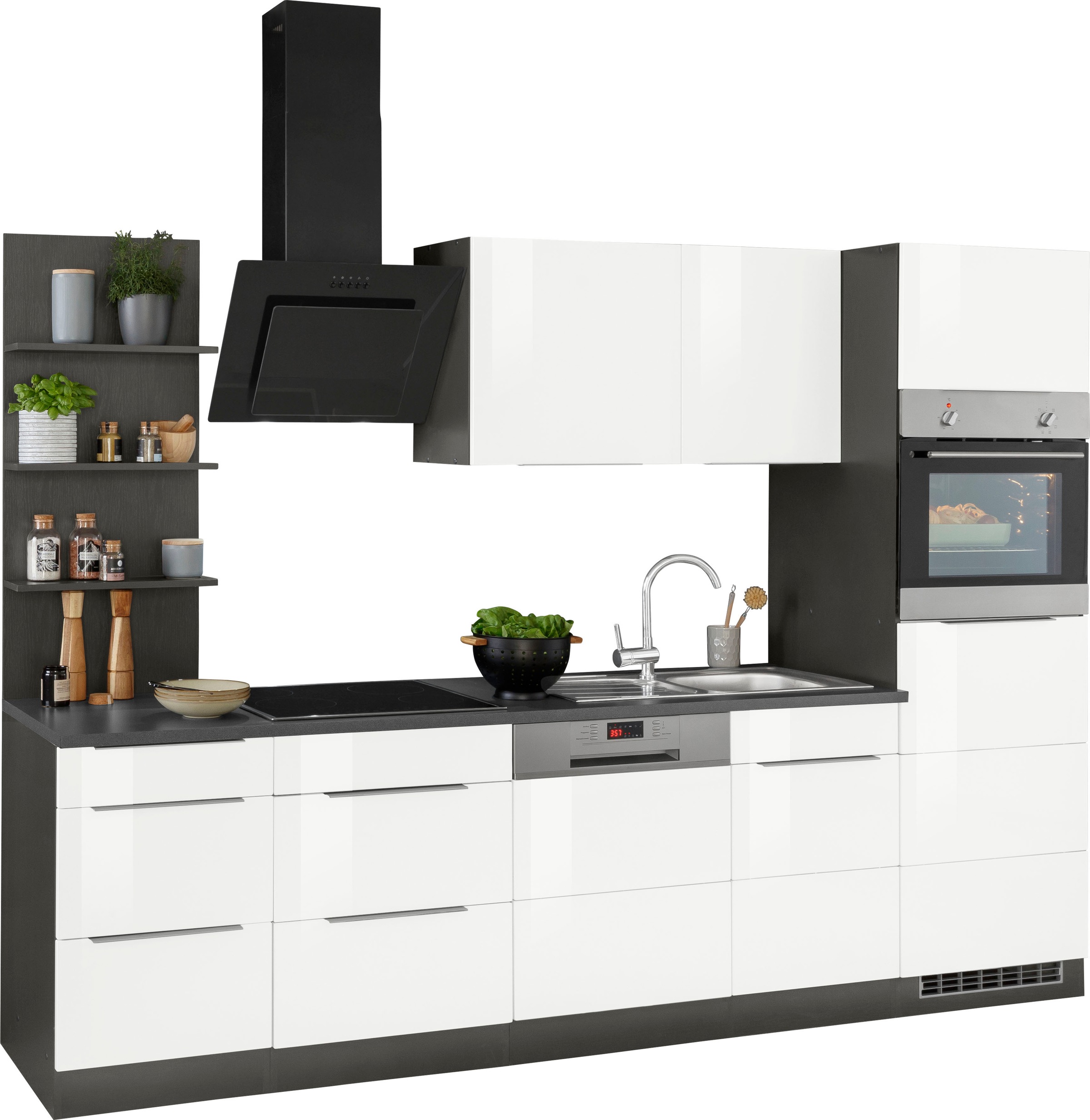 HELD MÖBEL Küchenzeile »Brindisi«, mit E-Geräten, Breite 280 cm auf  Rechnung kaufen | Spülenschränke