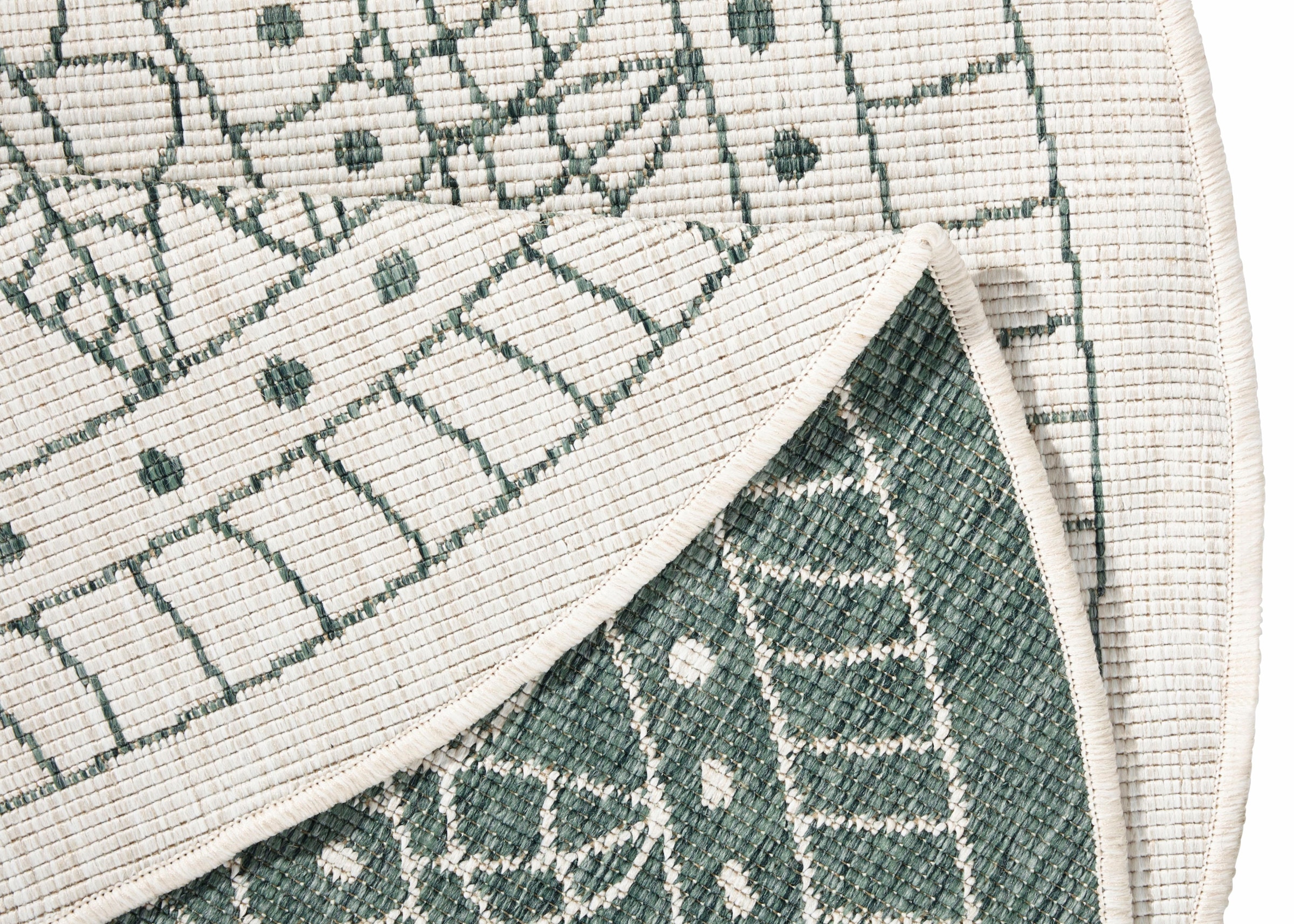 HANSE Home Teppich »Porto Wendeteppich« rund 5 mm Höhe In-& Outdoor, Wetterfest, Balkon, Garten, Wohnzimmer, Wasserfest