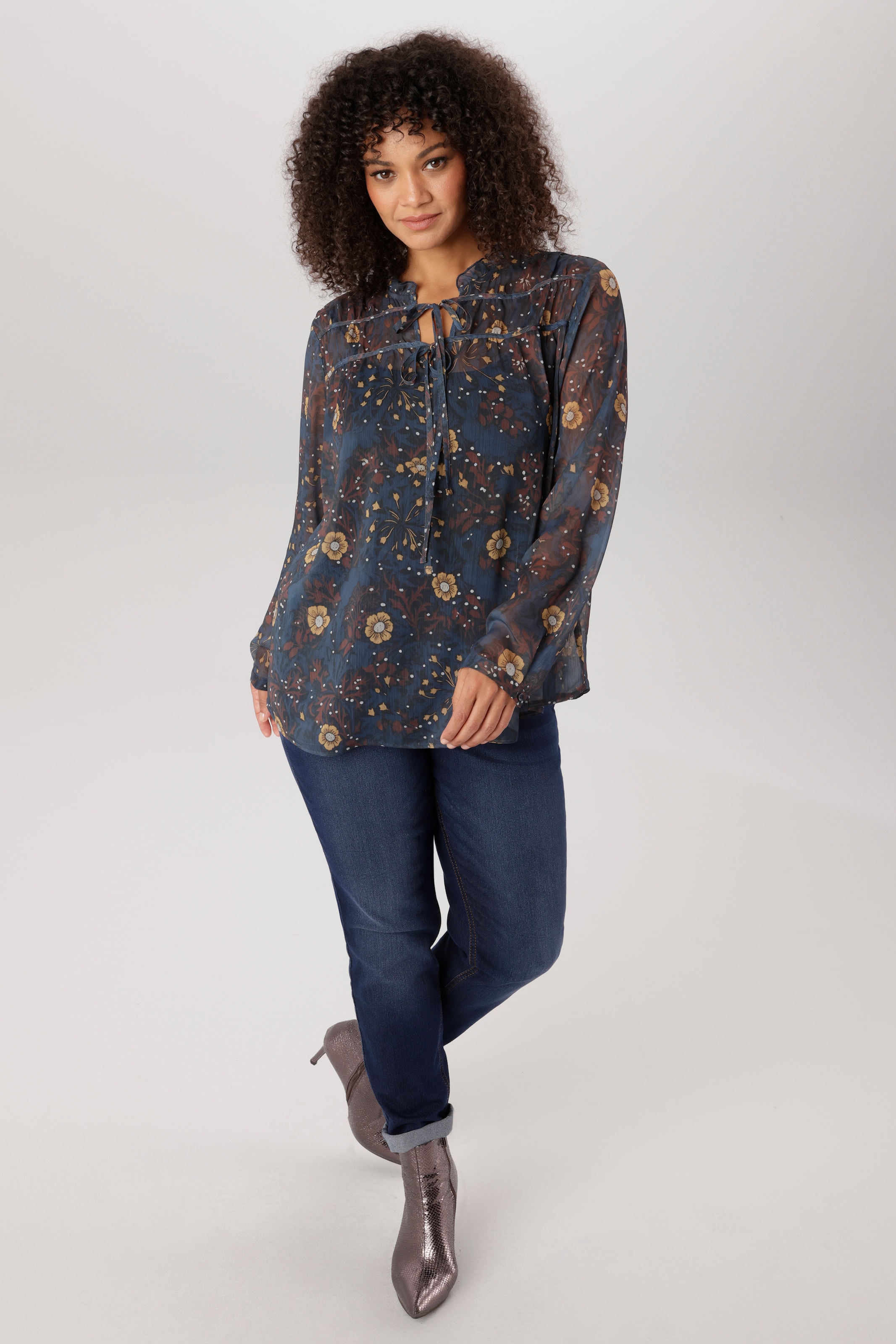 Aniston PLUS Schlupfbluse mit Blumen Muster - NEUE KOLLEKTION