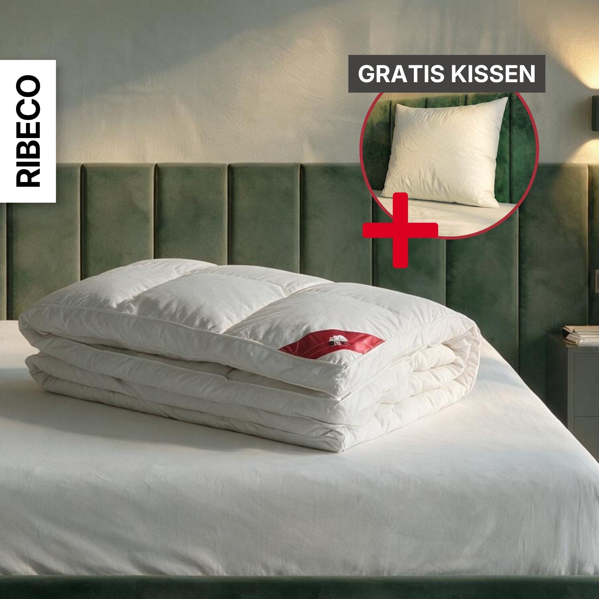 RIBECO Federbettdecke »Bettdecke in 135x200 und 155x220cm Topseller,« extrawarm Füllung 90Federnund10Daunen 1 Stk. tlg. Daunen und Federn, Made in Germany, mit gratis 80x80 cm Kissen