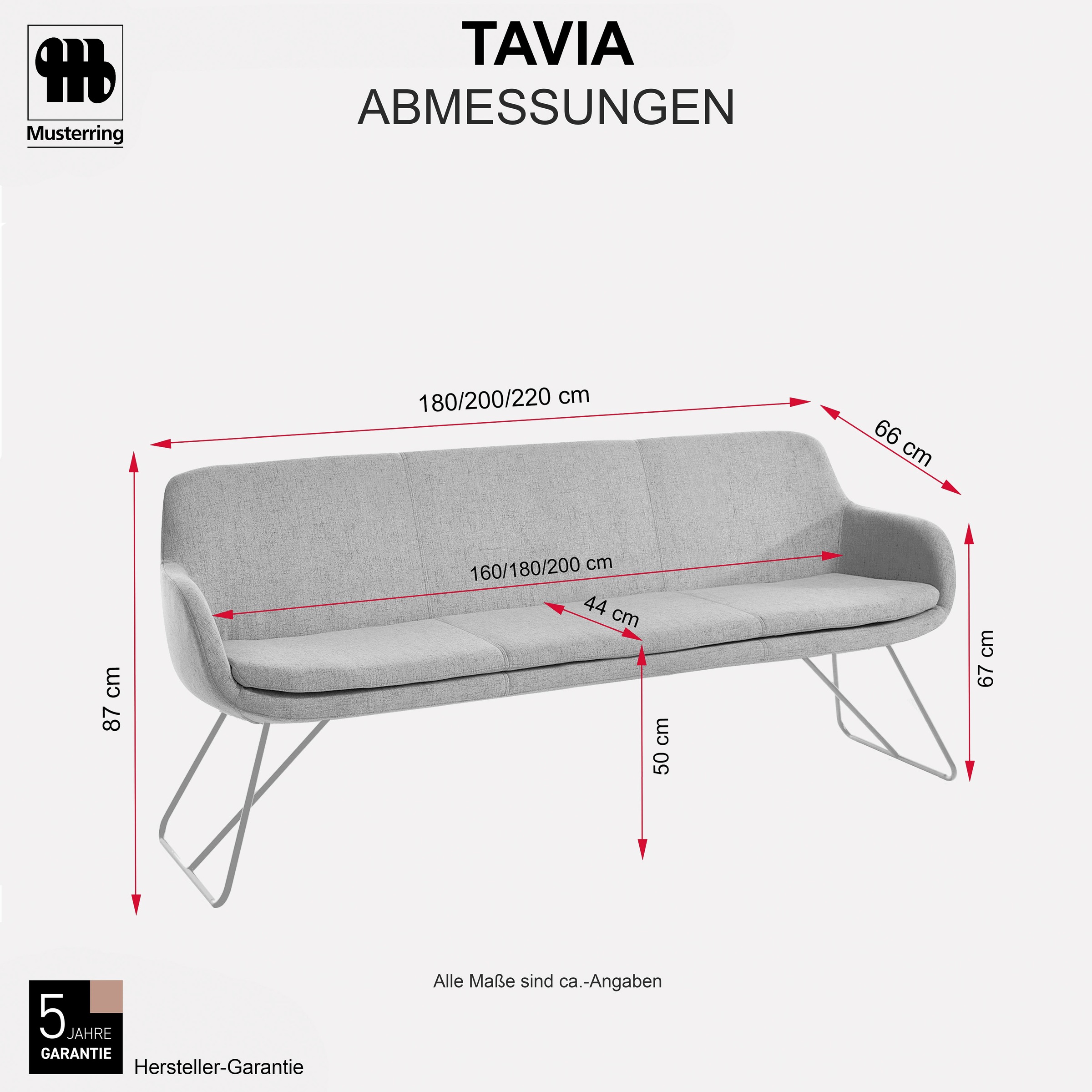 Musterring Essbank »Tavia« Schlittengestell in drei Ausführungen, Breite 180, 200 oder 220 cm