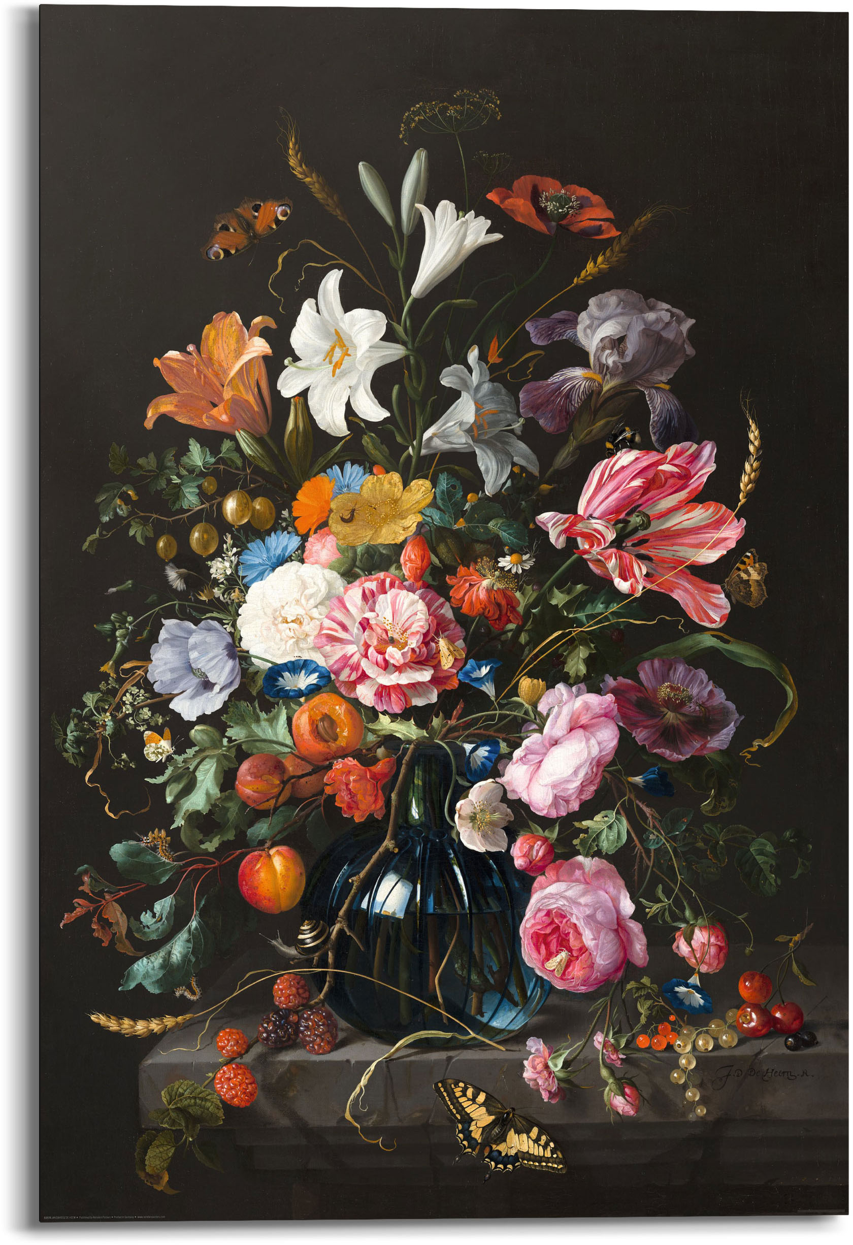 Alte Mauritshuis »Aluminium Raten St.) bestellen Wandbild Dunkel (1 Blumen Meister«, Reinders! auf Blumen, Wandbild - -