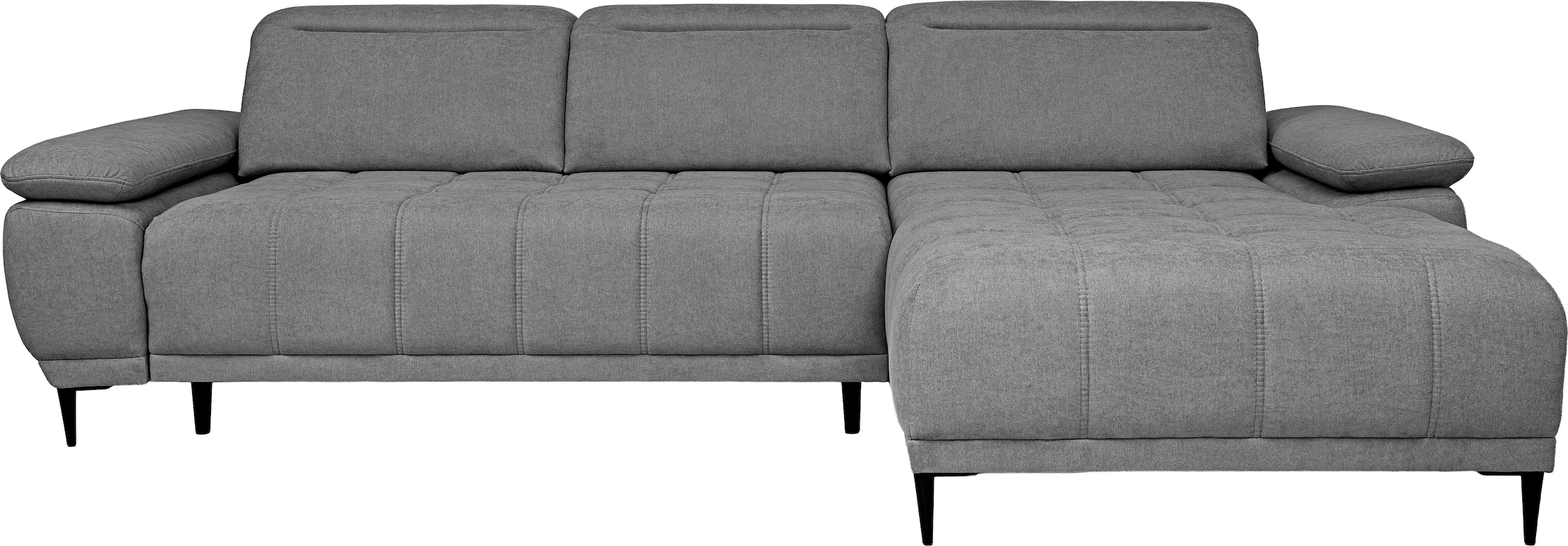 WERK2 Ecksofa »Focus-S, inkl. elektr. Sitzvorzug, manuelle Kopfteilverstellung« elektr. Sitztiefenverstellung, flexible Kopfstützen, 12cm Füße, L-Form