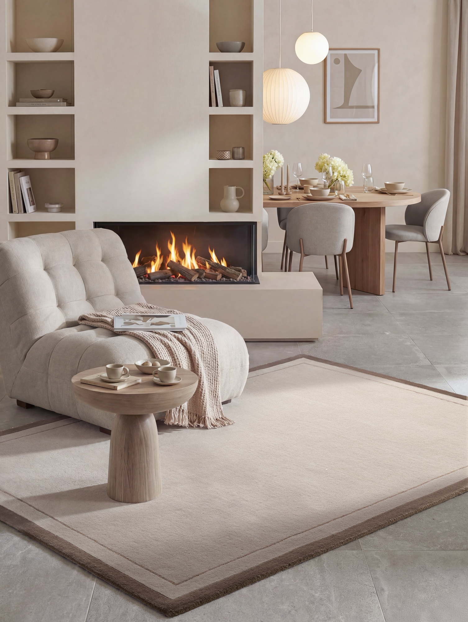 Villeroy & Boch Wollteppich »Niko« rechteckig 16 mm Höhe Wolle, Viskose, Natur, Handgemacht, Landhaus, Wohnzimmer, Schlafzimmer
