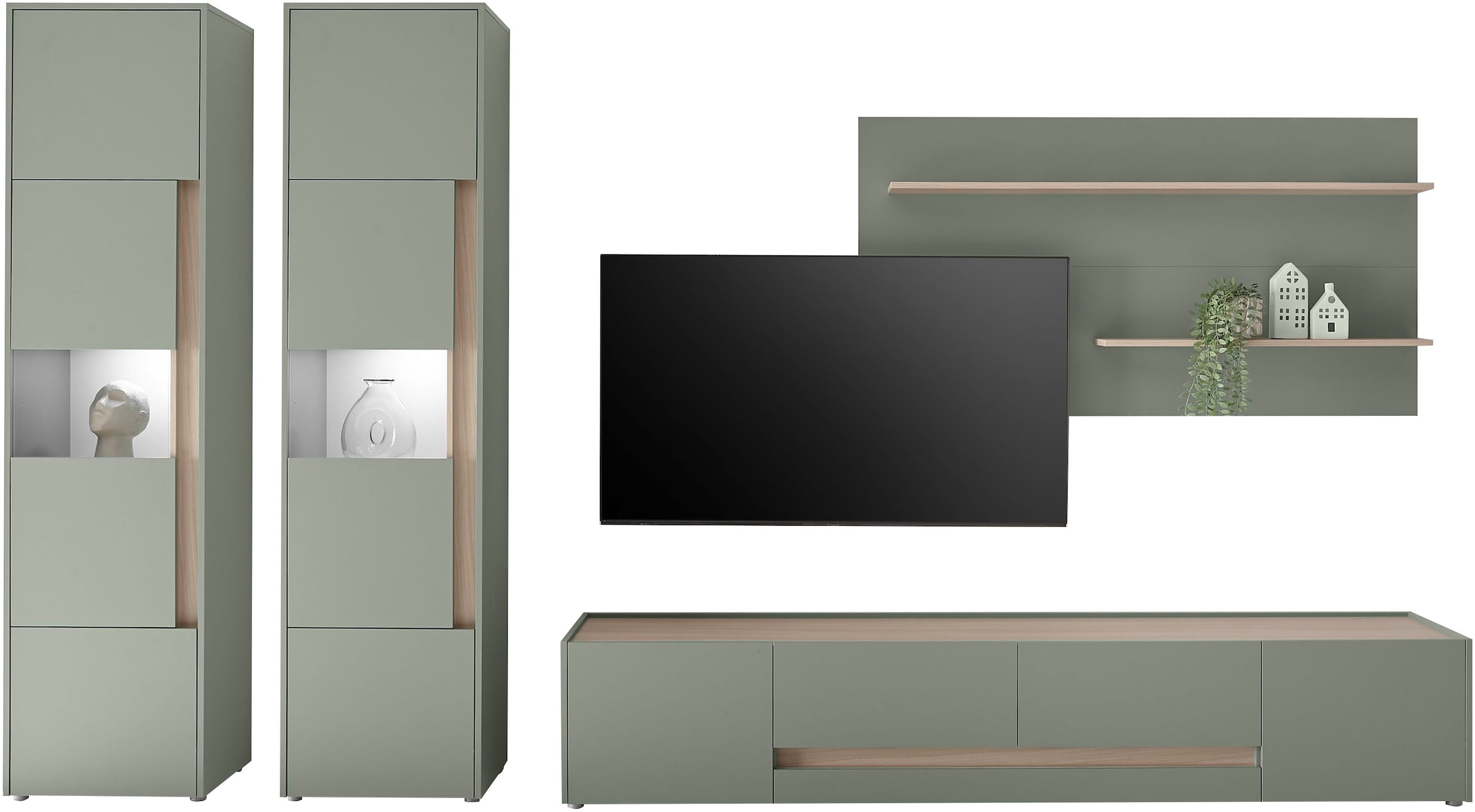 INOSIGN Wohnwand »City/Giron, moderne Anbauwand, Komplettset in vielen Farben verfügbar« Set, 4 Stk. tlg.