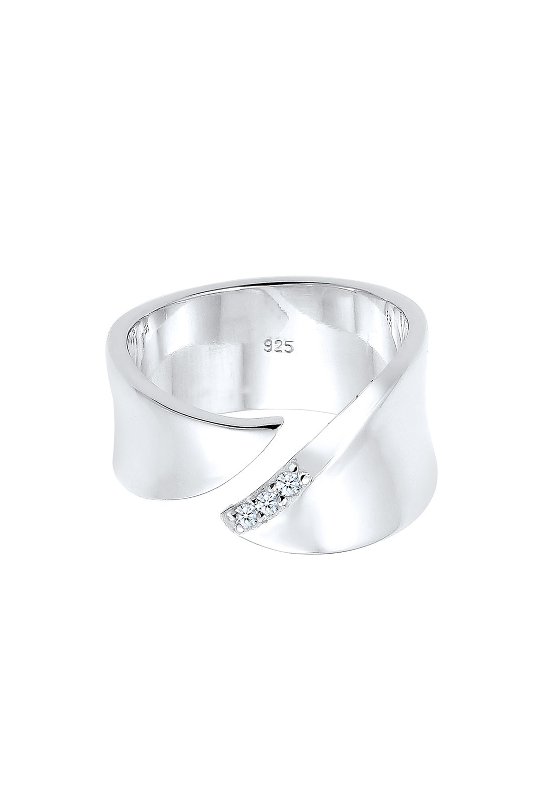 Elli DIAMONDS Diamantring »Ring Wickelring Diamant Weiß Brillantschliff (0.045 ct) 925 Sterling Silber«