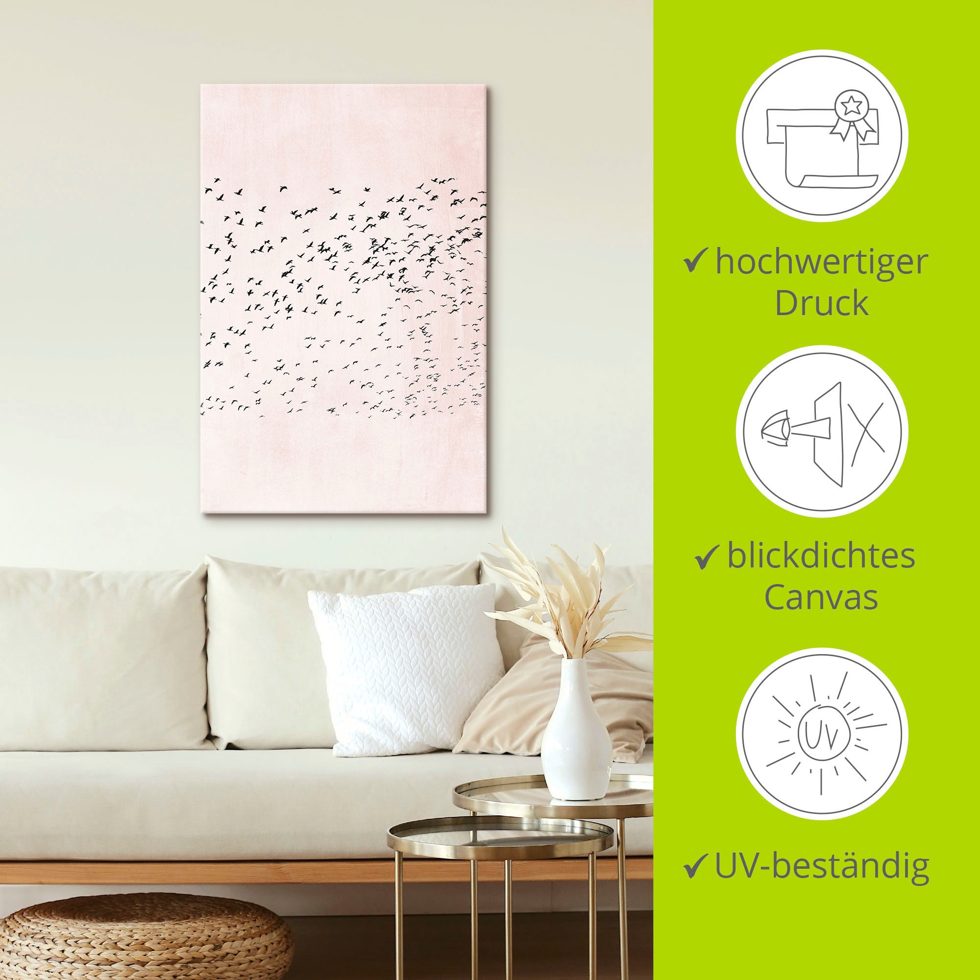 Artland Wandbild »Moving On«, Vogelbilder, (1 St.), als Alubild, Leinwandbild, Wandaufkleber oder Poster in versch. Größen