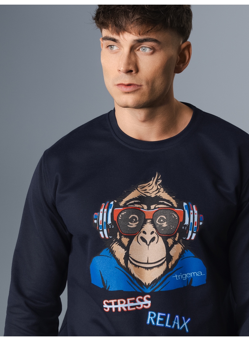 Trigema Sweatshirt »TRIGEMA Sweatshirt mit lässigem Affen-Druckmotiv«