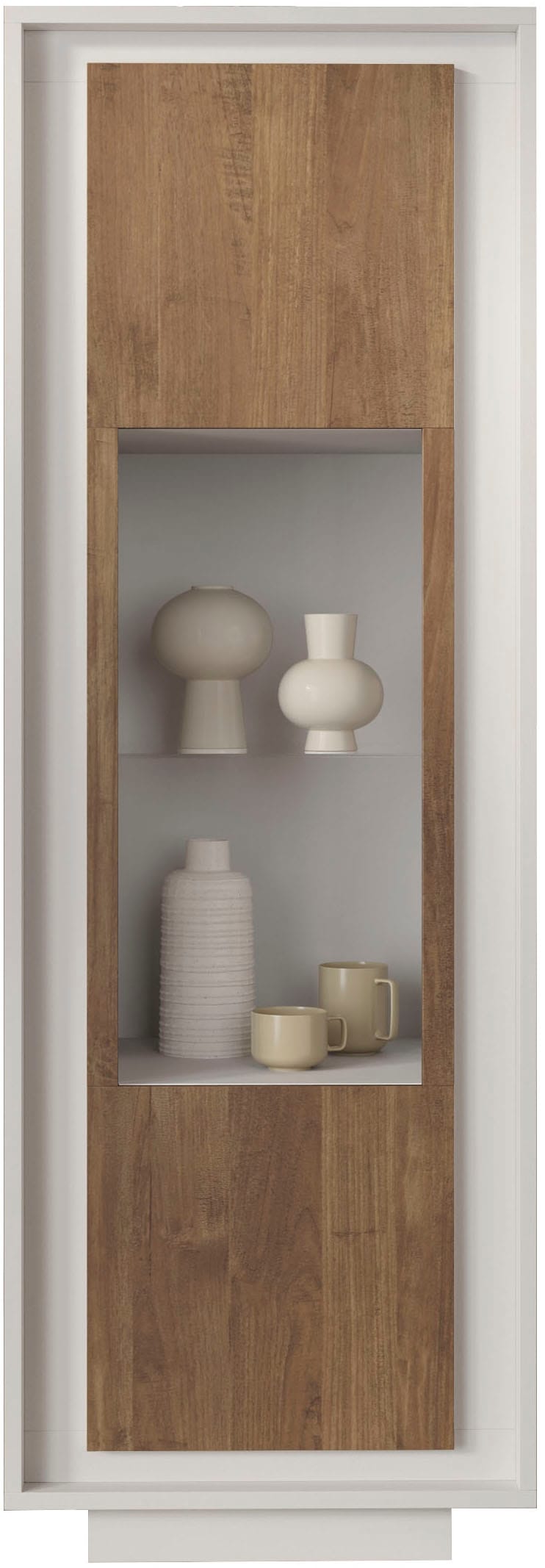 Home affaire, Vitrine »Sky, B/H 67/197 cm, Vitrinenschrank/Standvitrine/Glasvitrine, 1 Tür« Softclosing, Korpus & Front 22 mm stark, Rahmen-Optik, 
