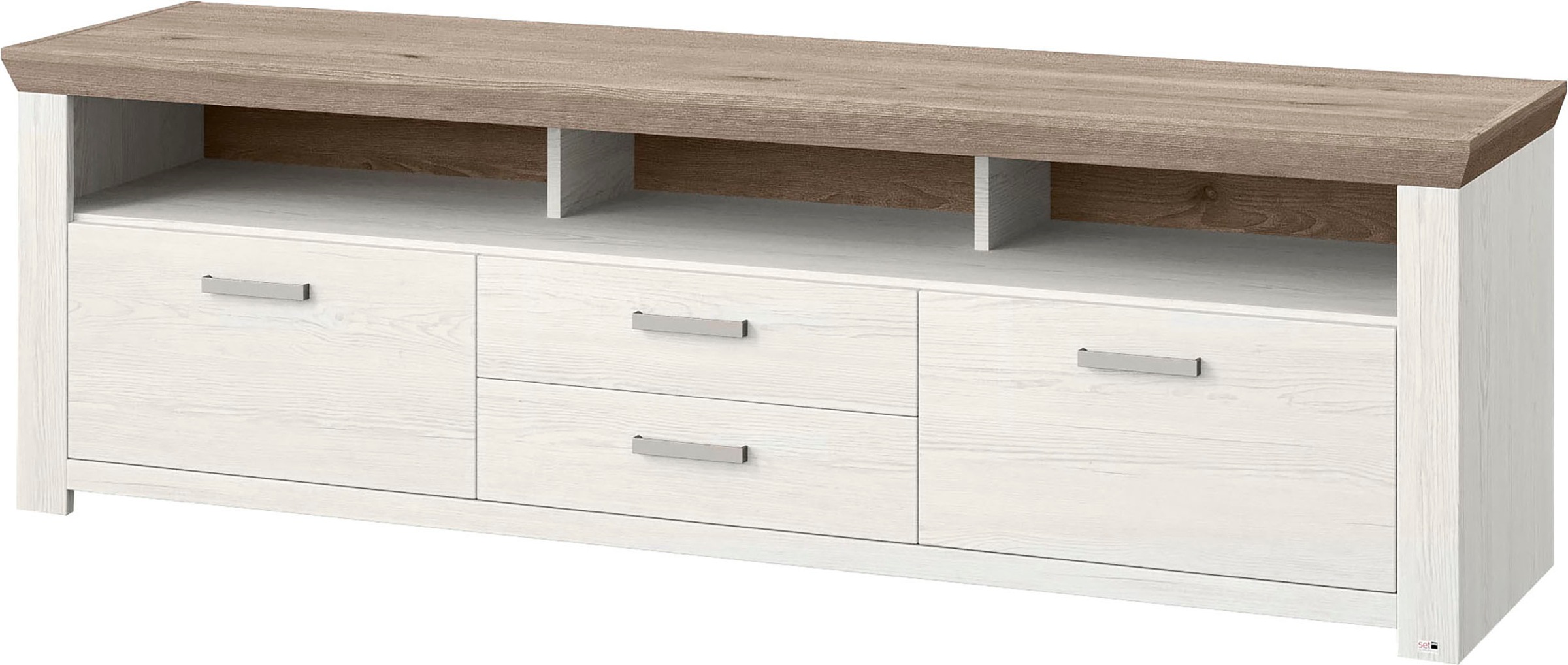 set one by Musterring Lowboard »York« Typ 35, mit 4 Schubkästen, Beleuchtung optional, Breite 200 cm