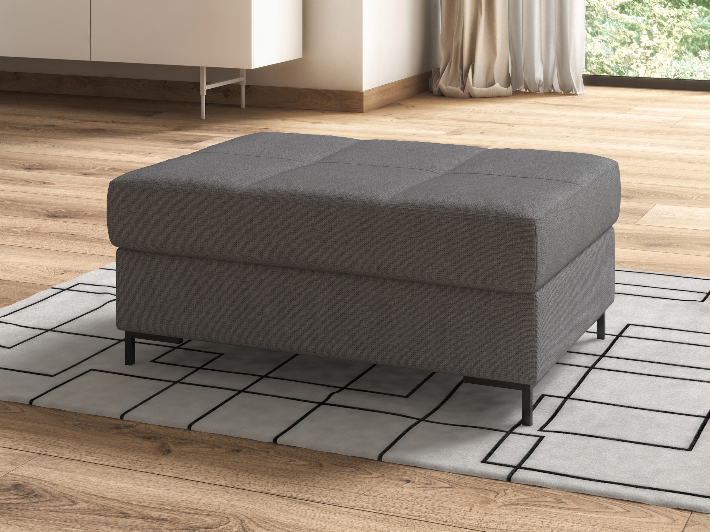 DOMO collection Polsterhocker »Capelo bequem, Federkernunterfederung, B/T 100/70cm« inklusive Federkern