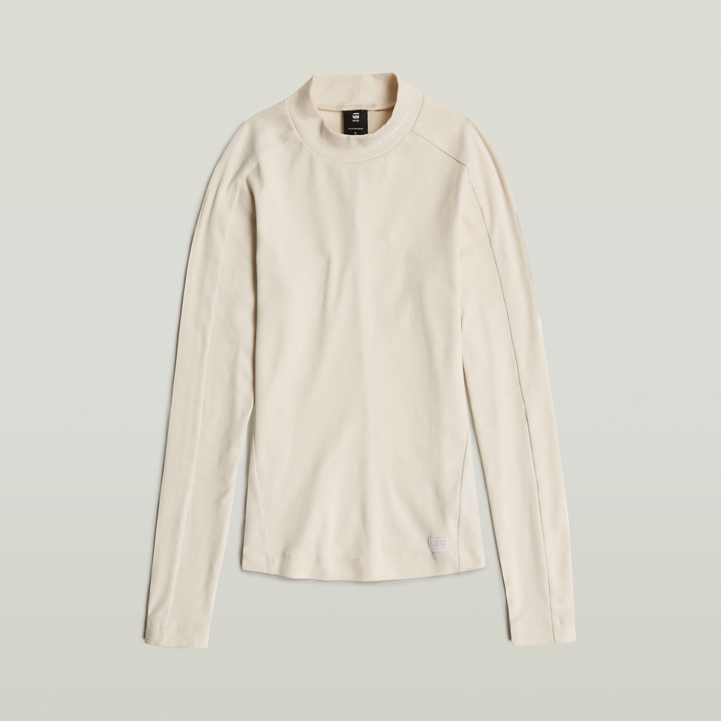 G-STAR Longsleeve »Rib Mock Top«, mit Markenschriftzug am Kragen