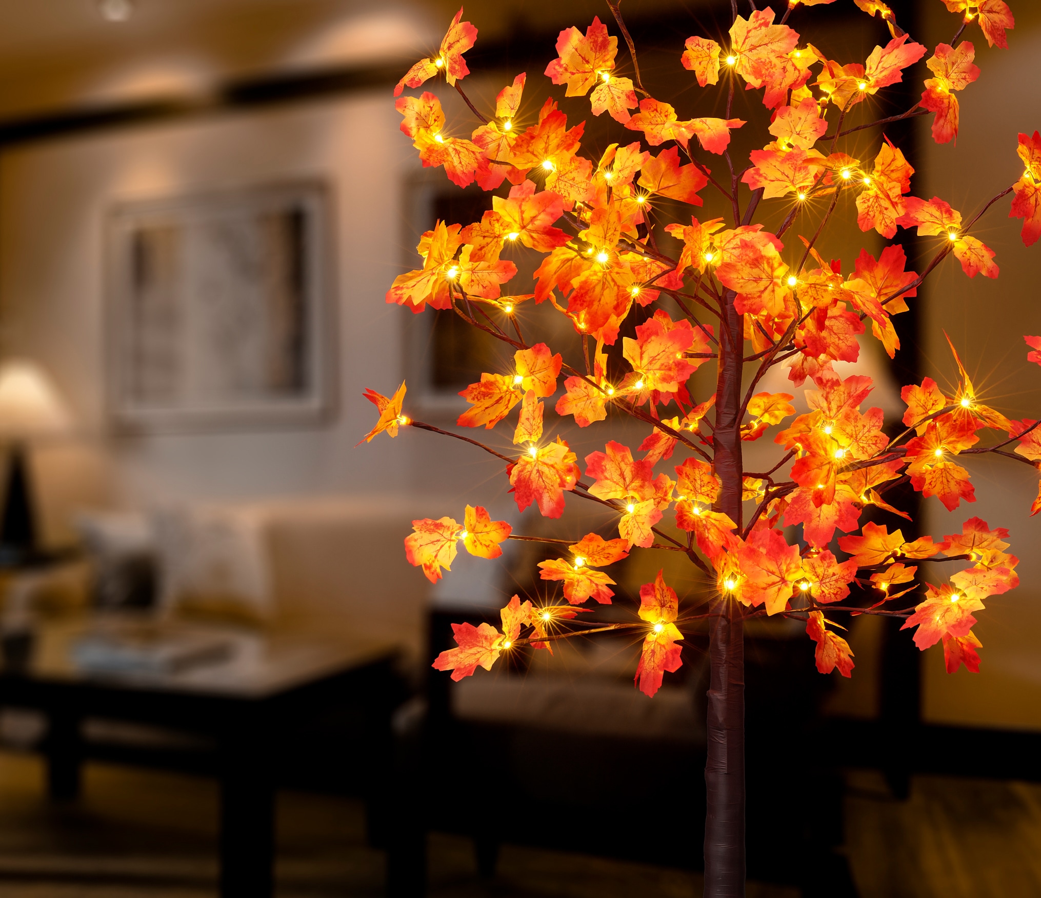 BONETTI LED Baum »Weihnachtsdeko«, 96 flammig, Beleuchteter Deko-Herbstbaum mit Ahornblättern